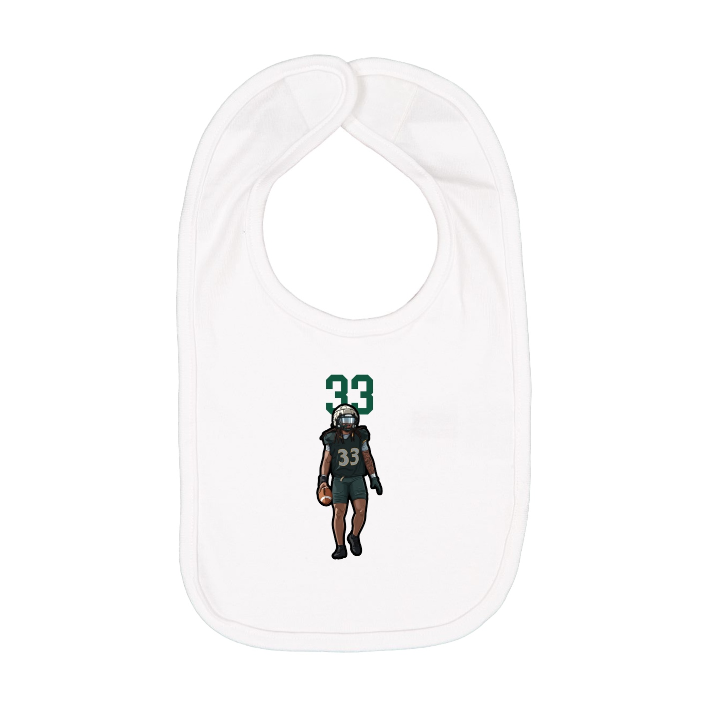Infant Bib — Number Top in White