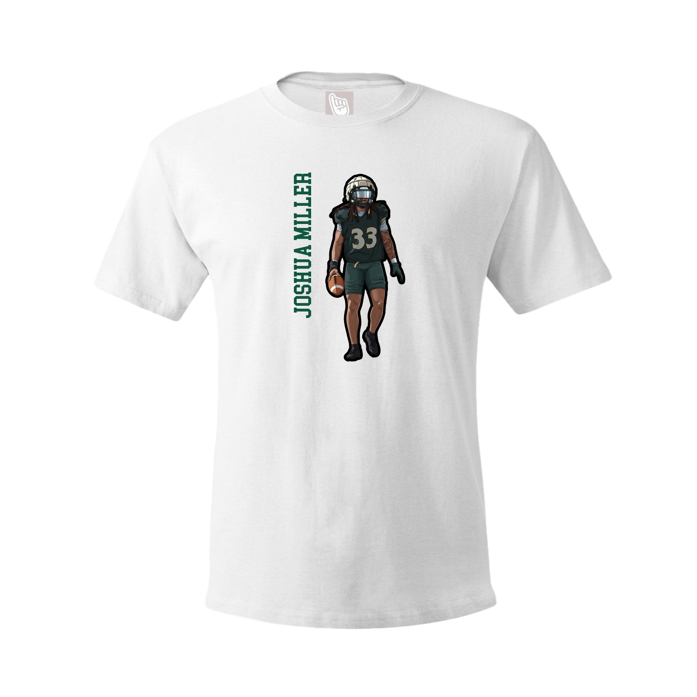 Tee — Name Vertical in White