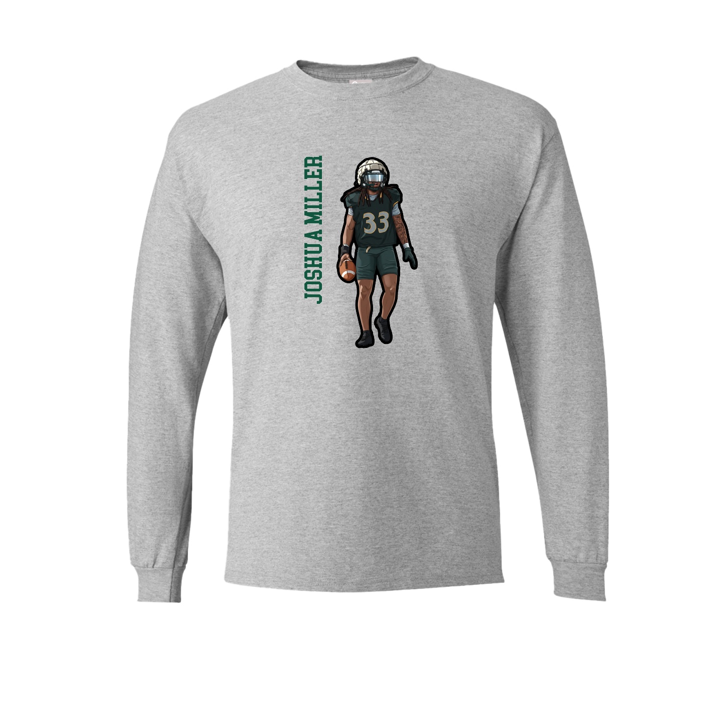 Long Sleeve Tee — Name Vertical in Grey