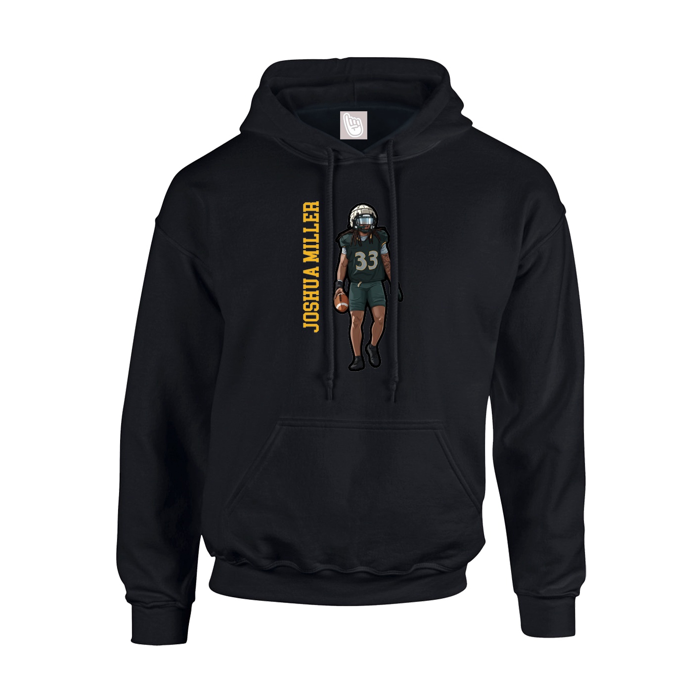 Hoodie — Name Vertical in Black