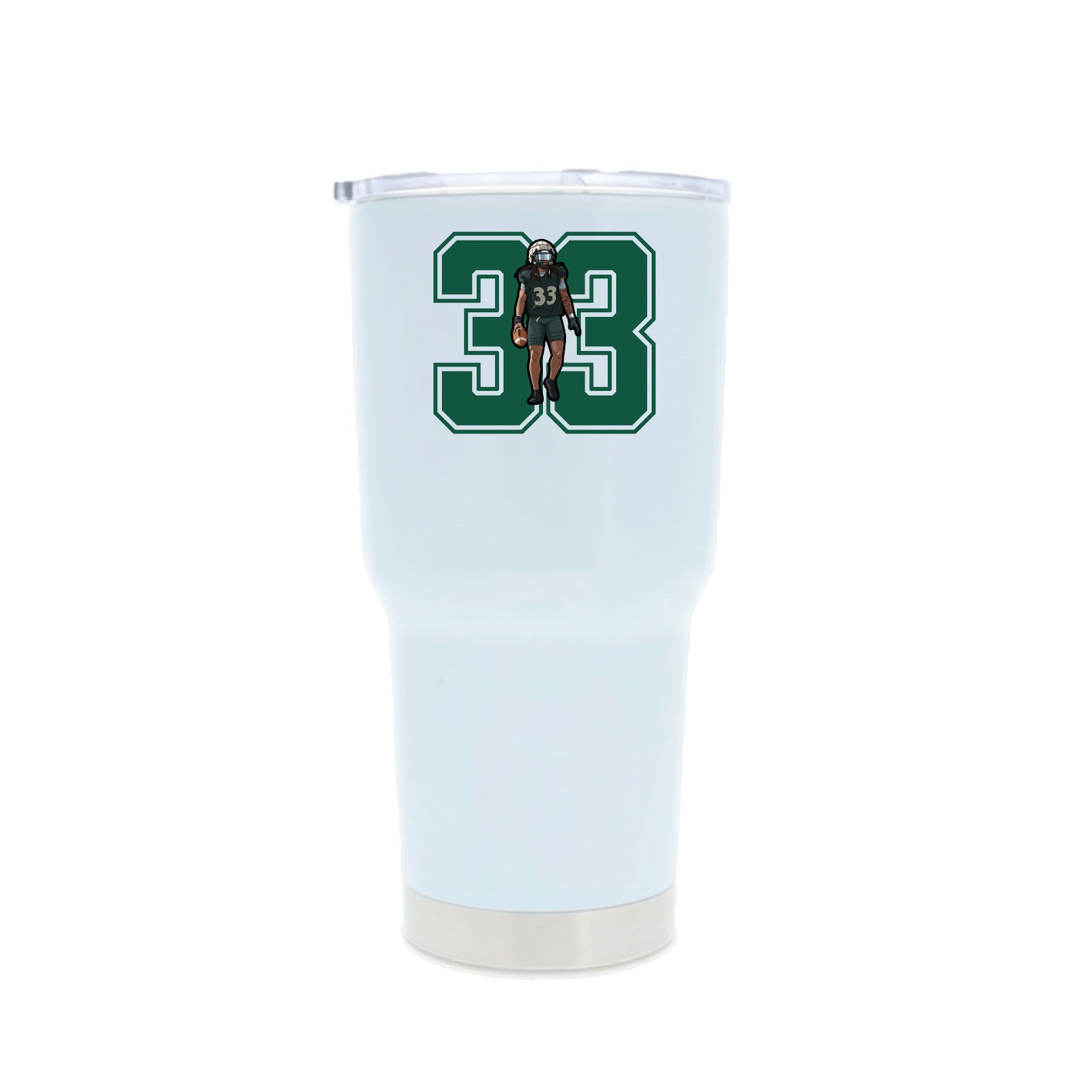 30oz Stainless Steel Tumbler — Number in White