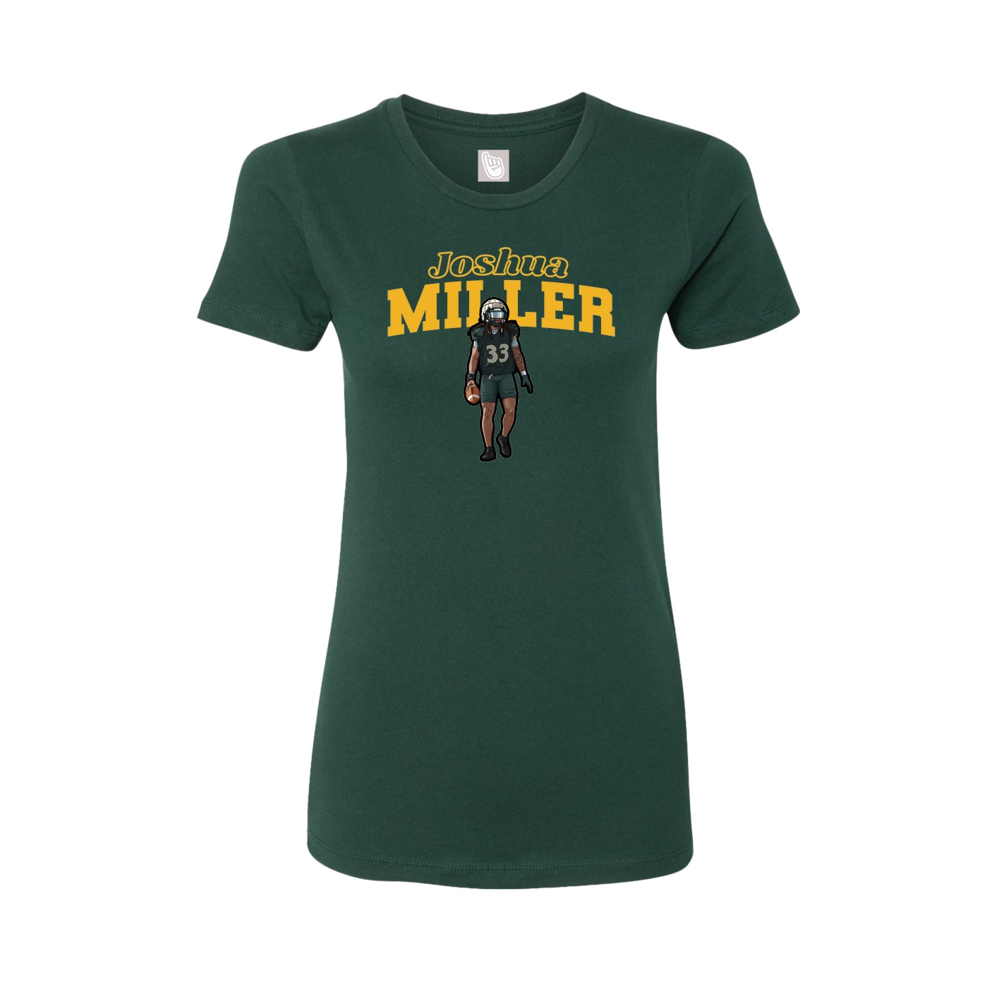 Womens Tee — Name Arch in Green