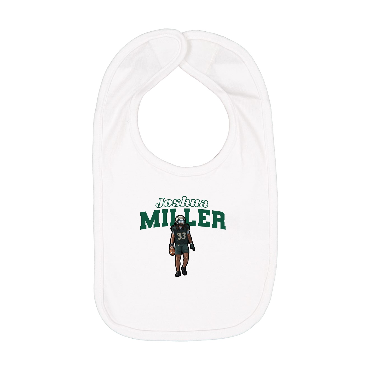 Infant Bib — Name Arch in White