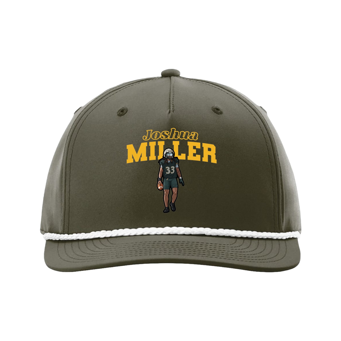 Five-Panel Classic Rope Cap — Name Arch in Green