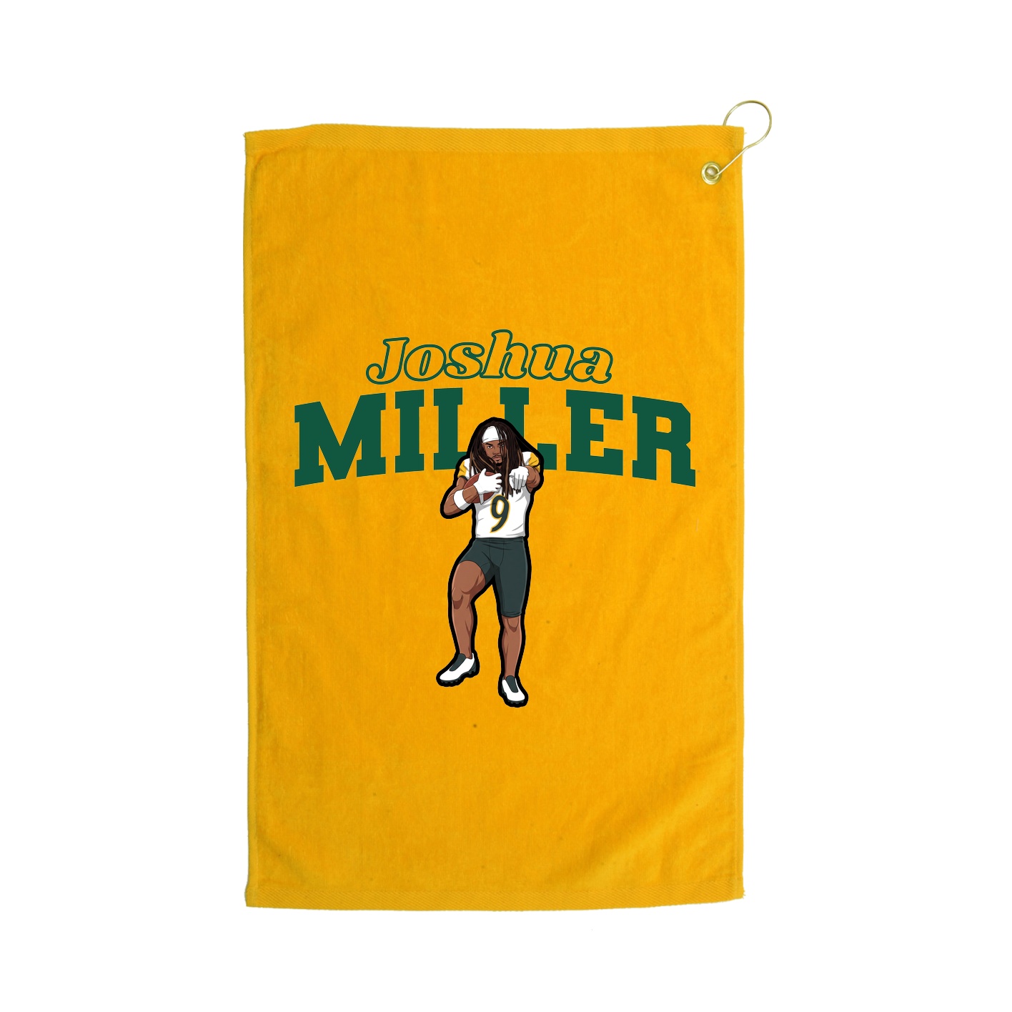 Golf Towel — Name Arch in Gold