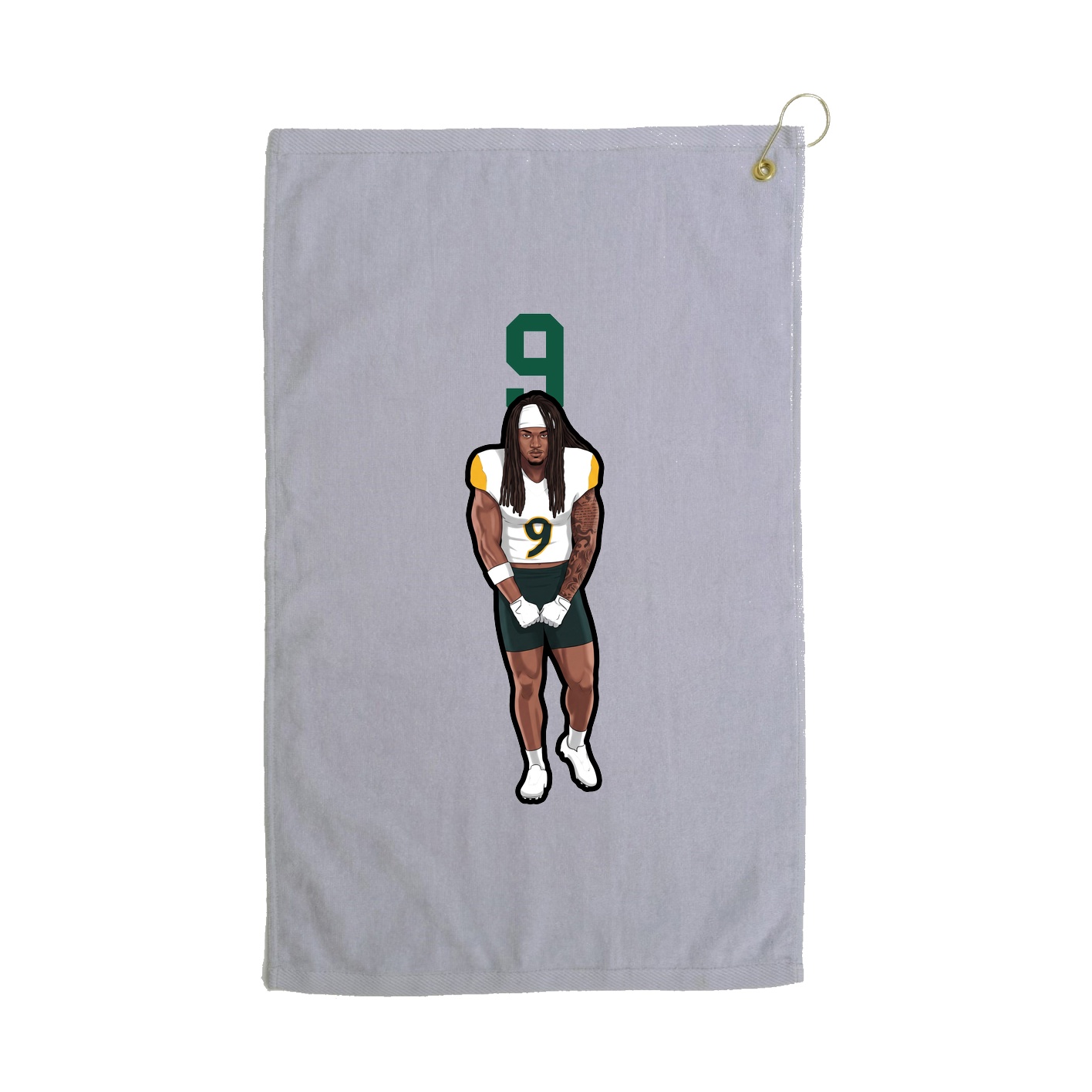 Golf Towel — Number Top in Grey