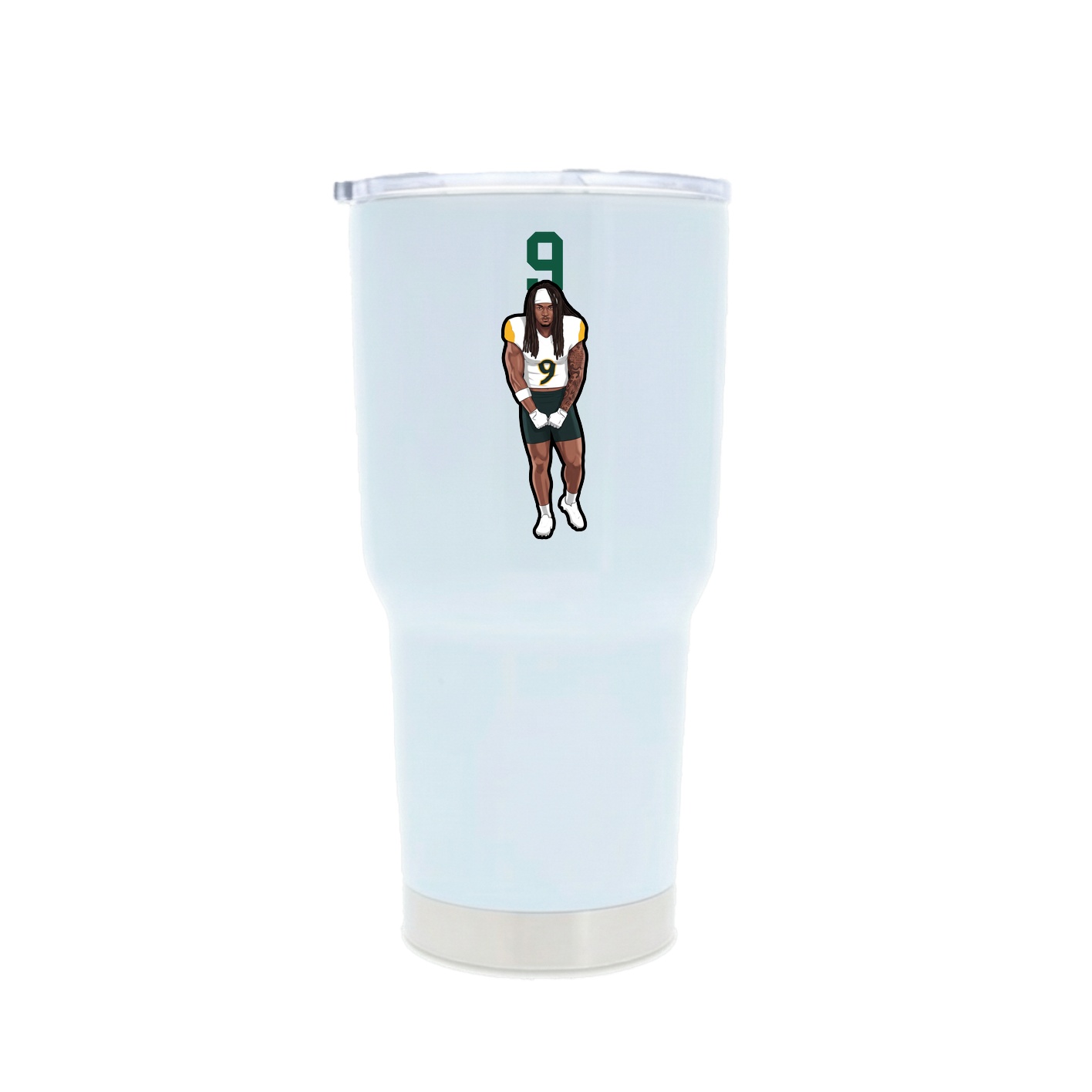 30oz Stainless Steel Tumbler — Number Top in White