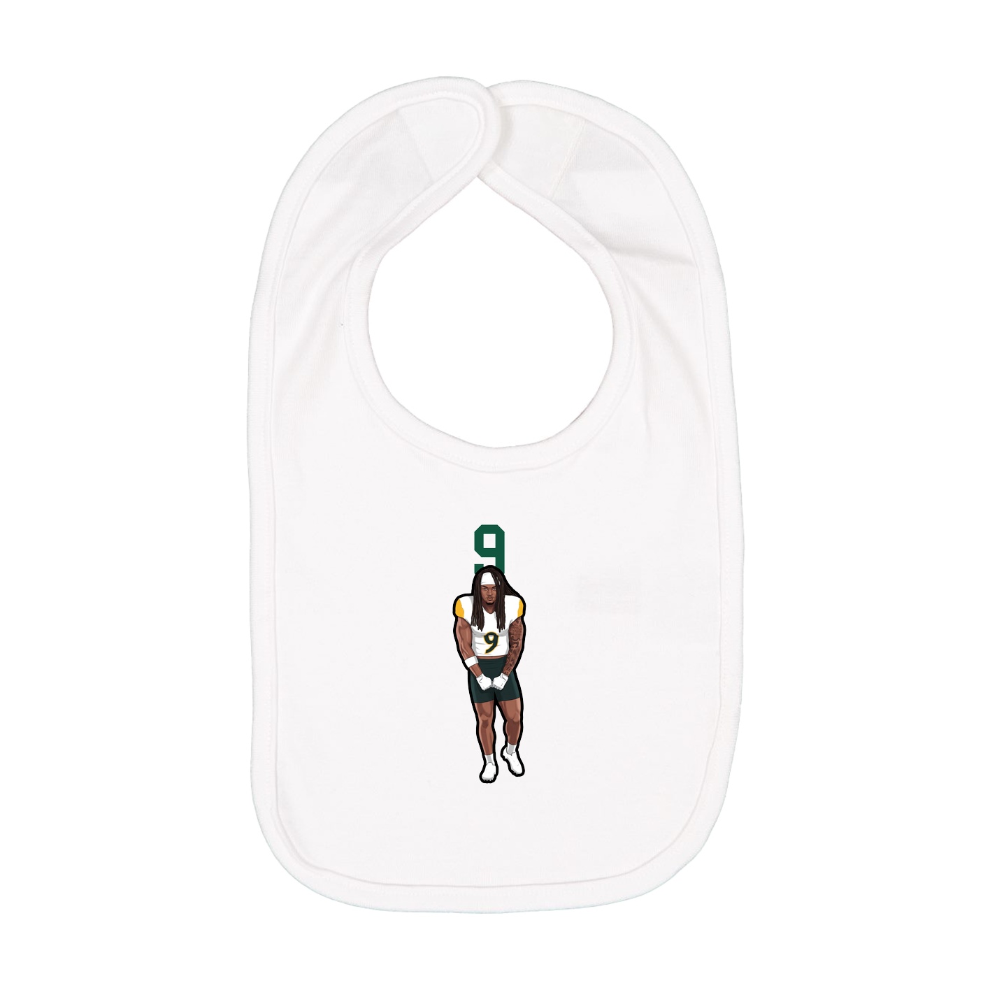 Infant Bib — Number Top in White