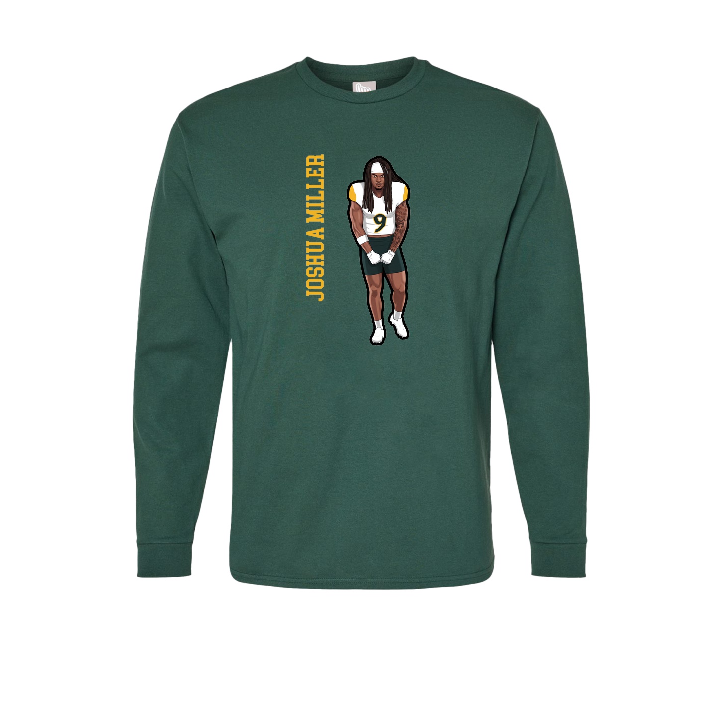 Long Sleeve Tee — Name Vertical in Green