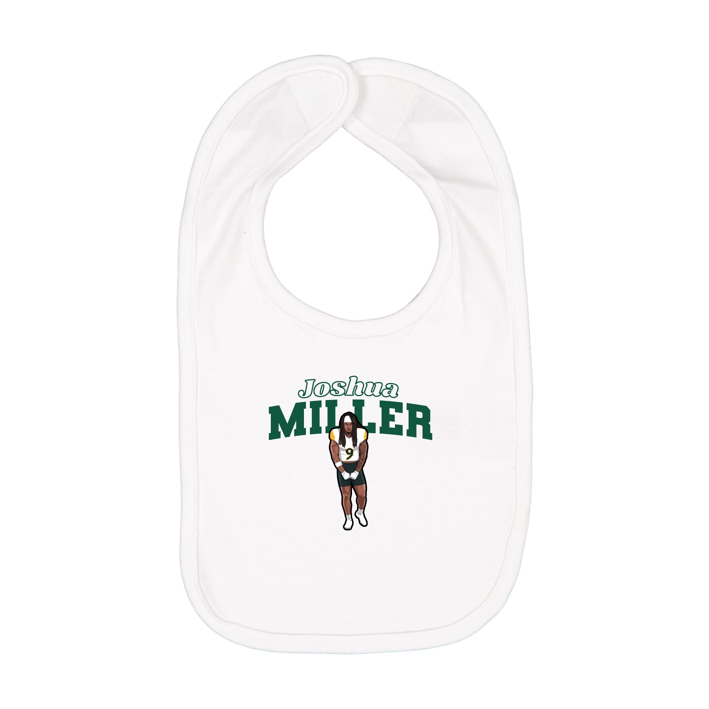 Infant Bib — Name Arch in White