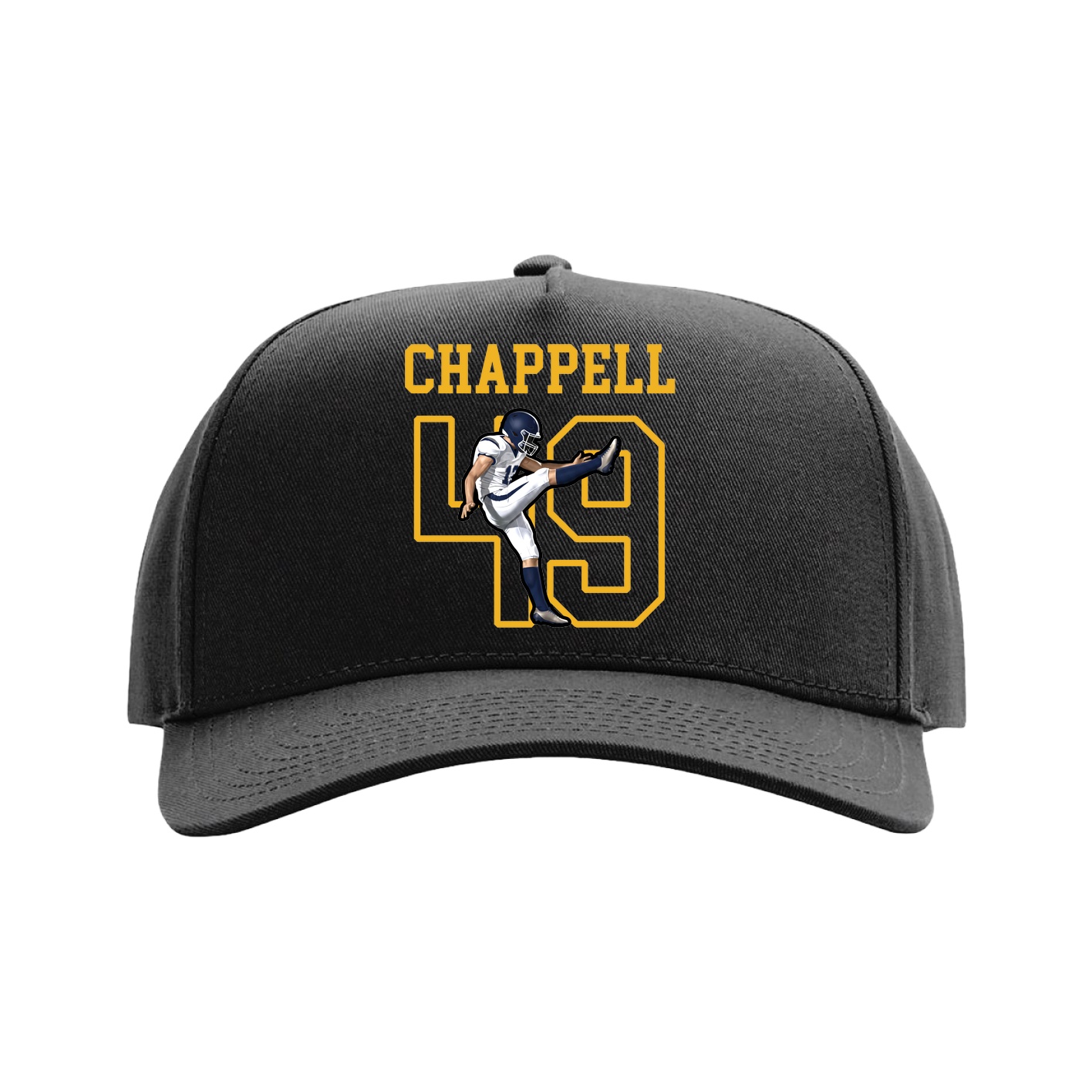Full Fabric Five-Panel Champ Cap — Shirsey in Black
