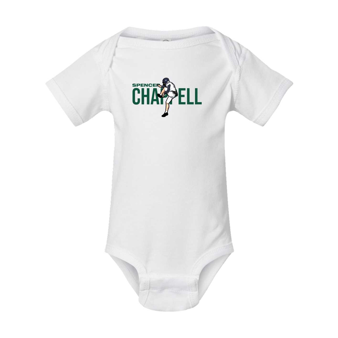 Baby Onesie — Player Name in White
