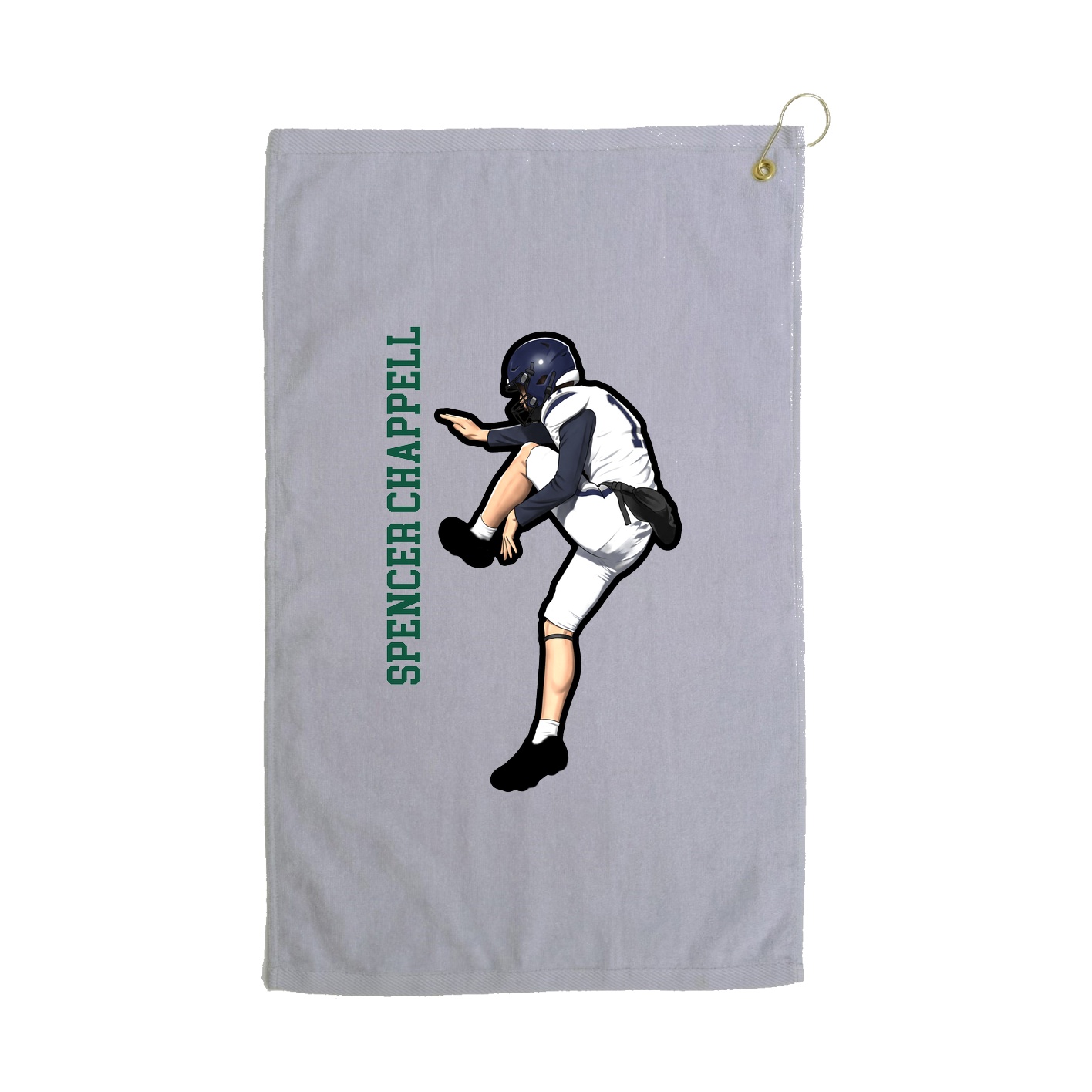 Golf Towel — Name Vertical in Grey