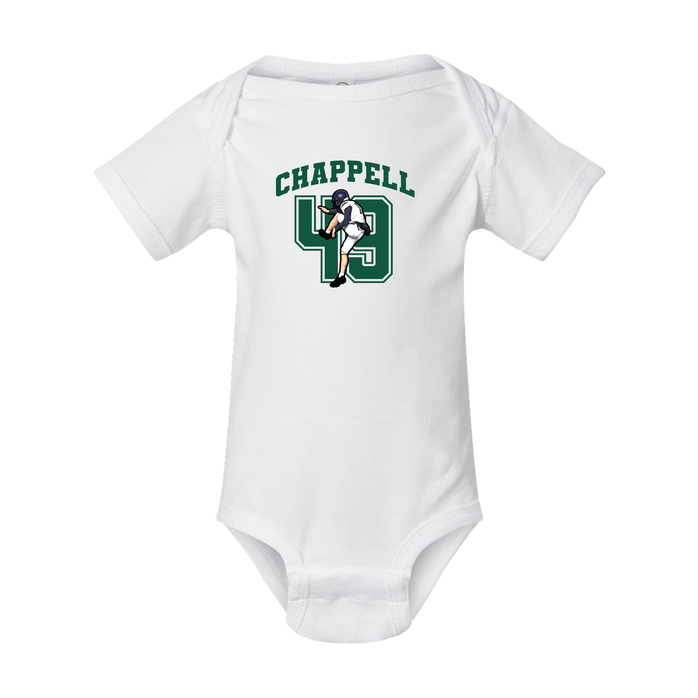 Baby Onesie — Number in White