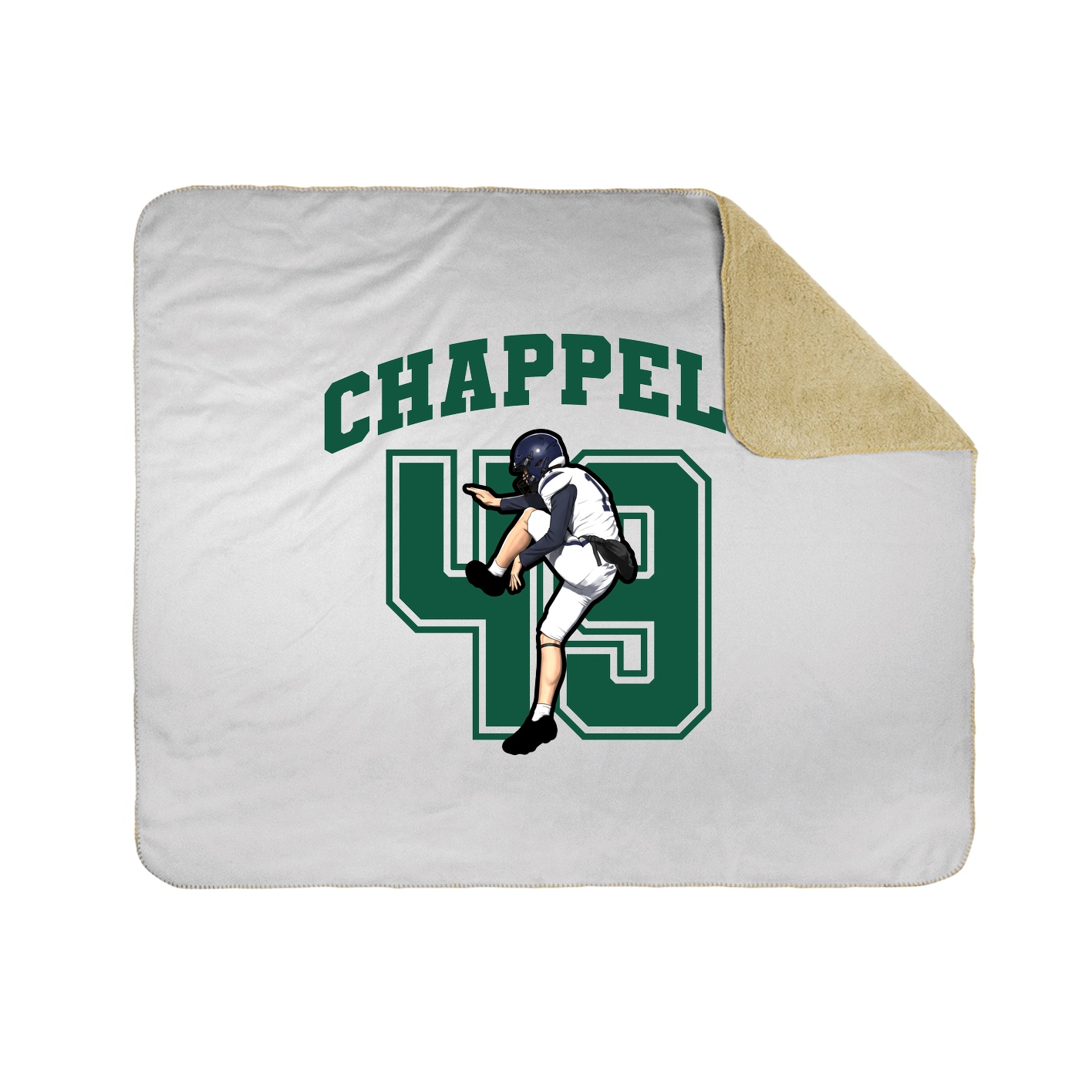 Throw Blanket — Number in White