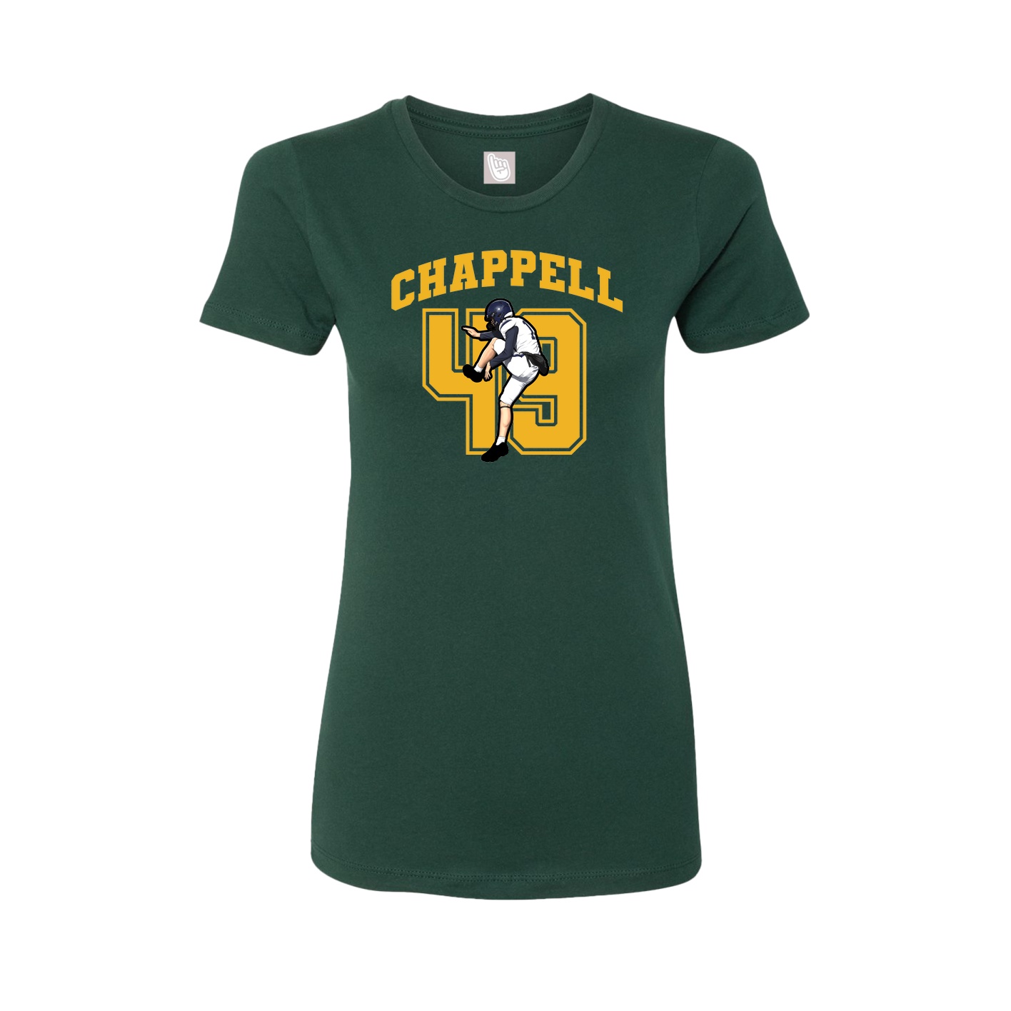 Fitted Women's Tee — Number in Green