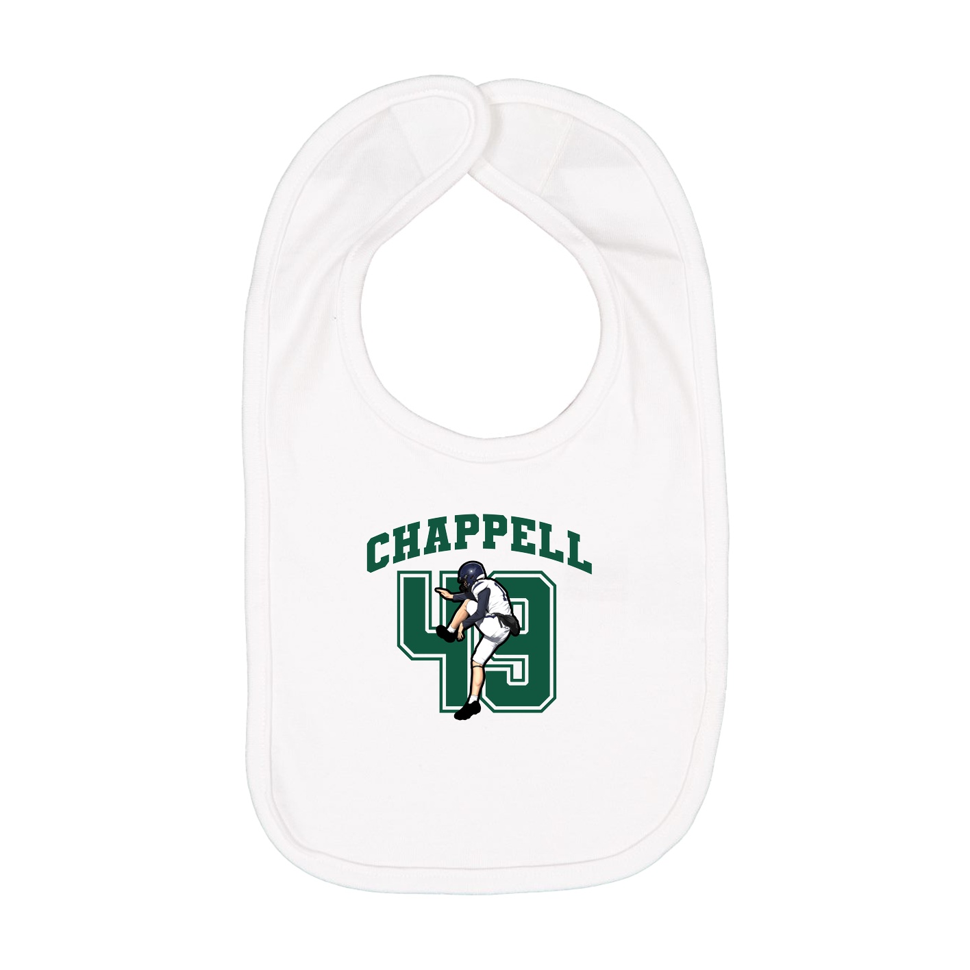 Infant Bib — Number in White