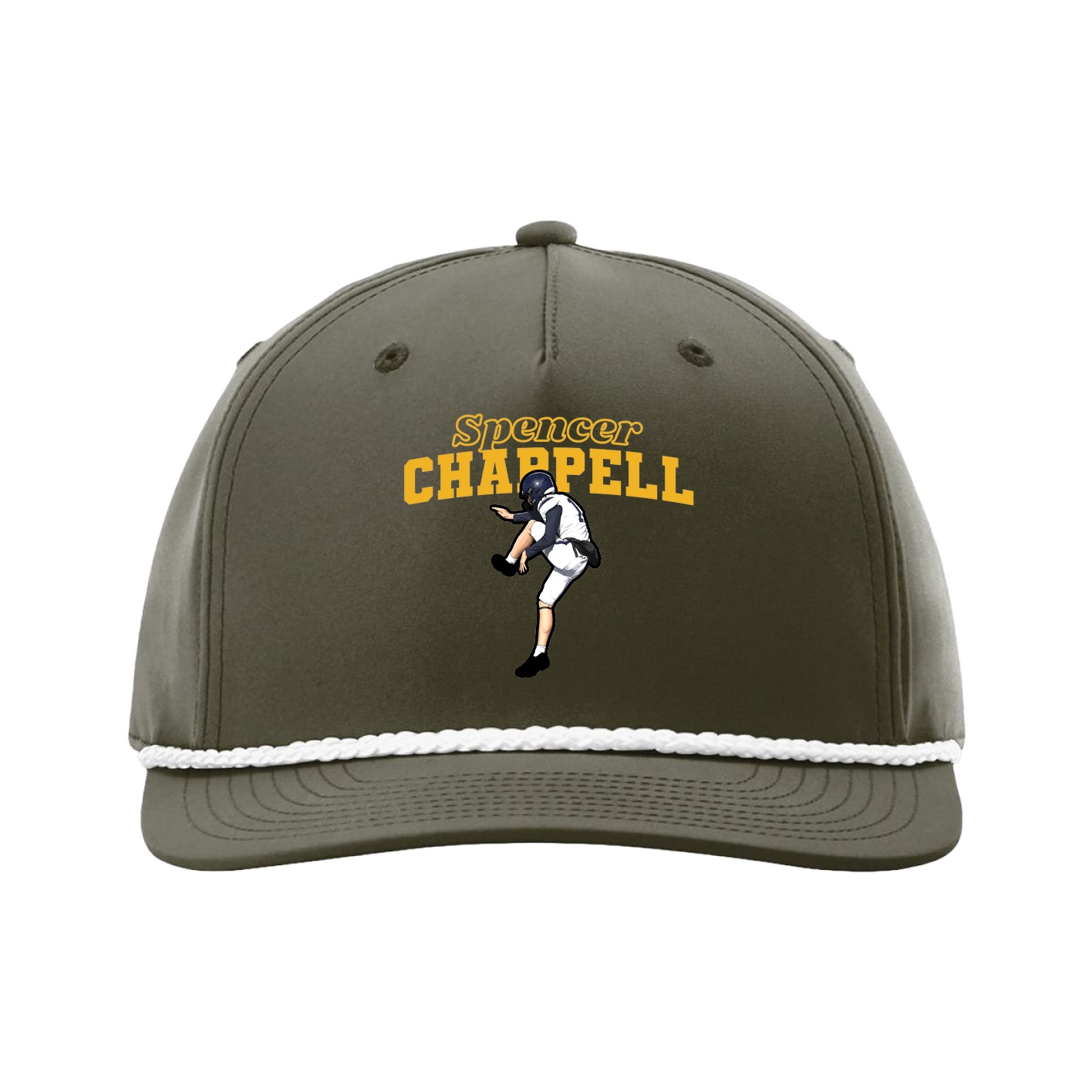 Five-Panel Classic Rope Cap — Name Arch in Green