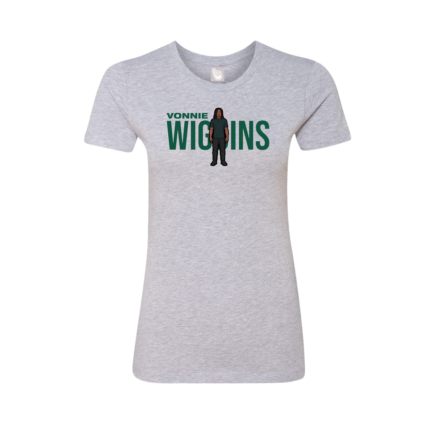 Fitted Women's Tee — Player Name in Grey