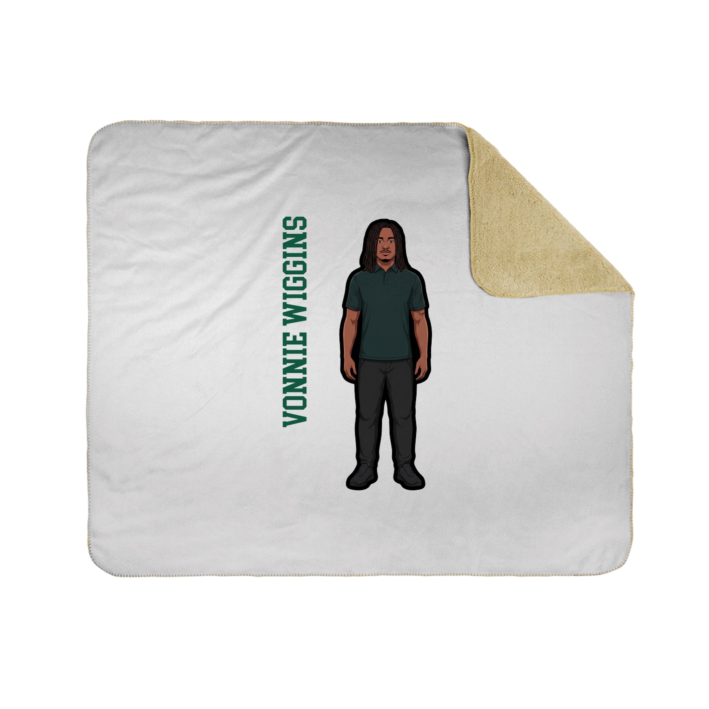 Throw Blanket — Name Vertical in White