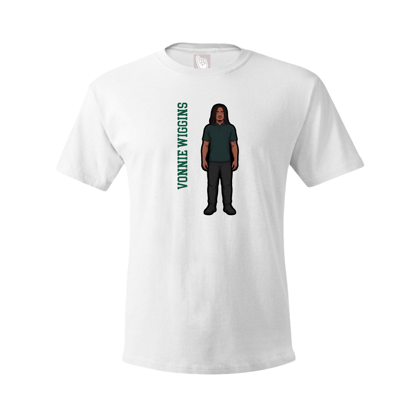 Youth Tee — Name Vertical in White