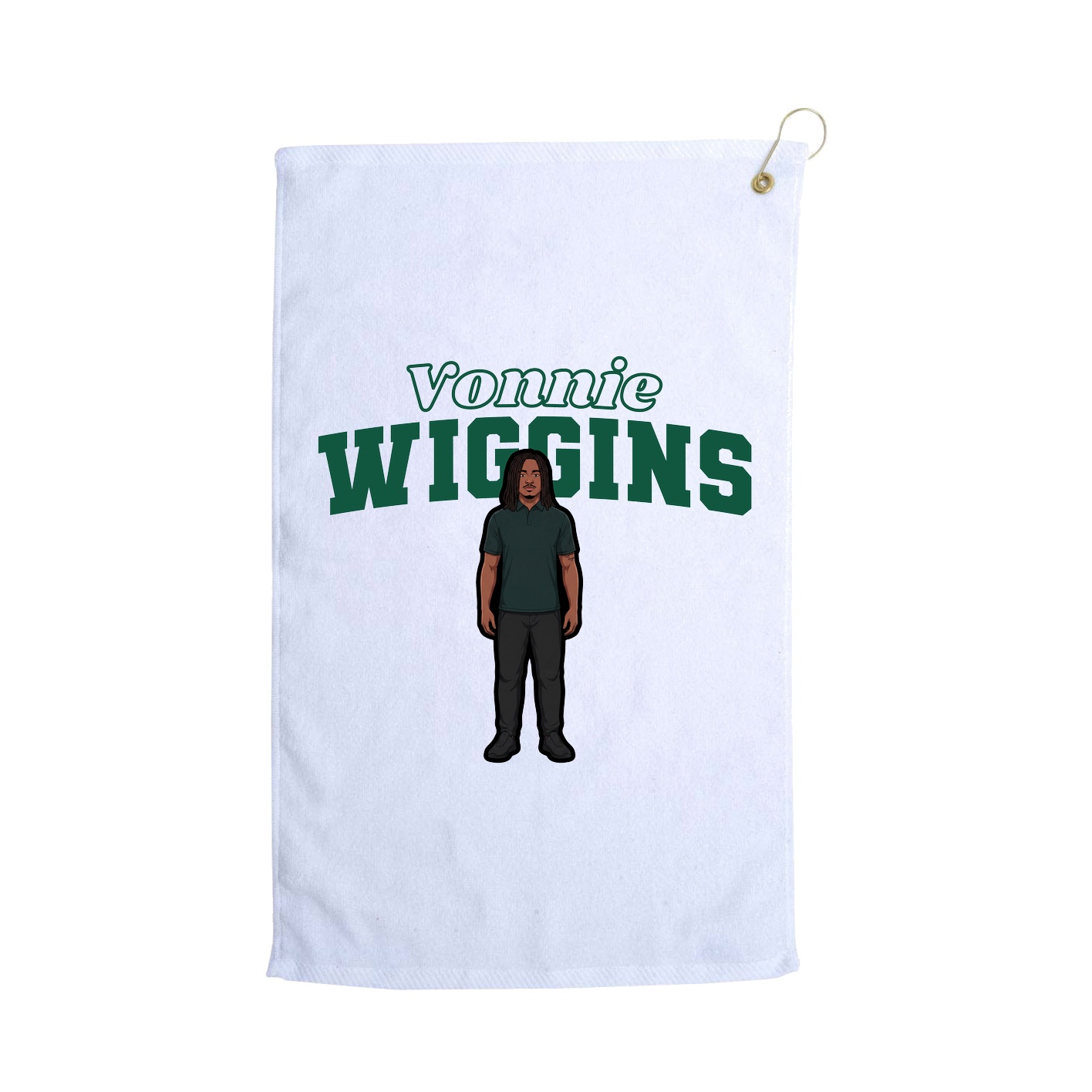 Golf Towel — Name Arch in White