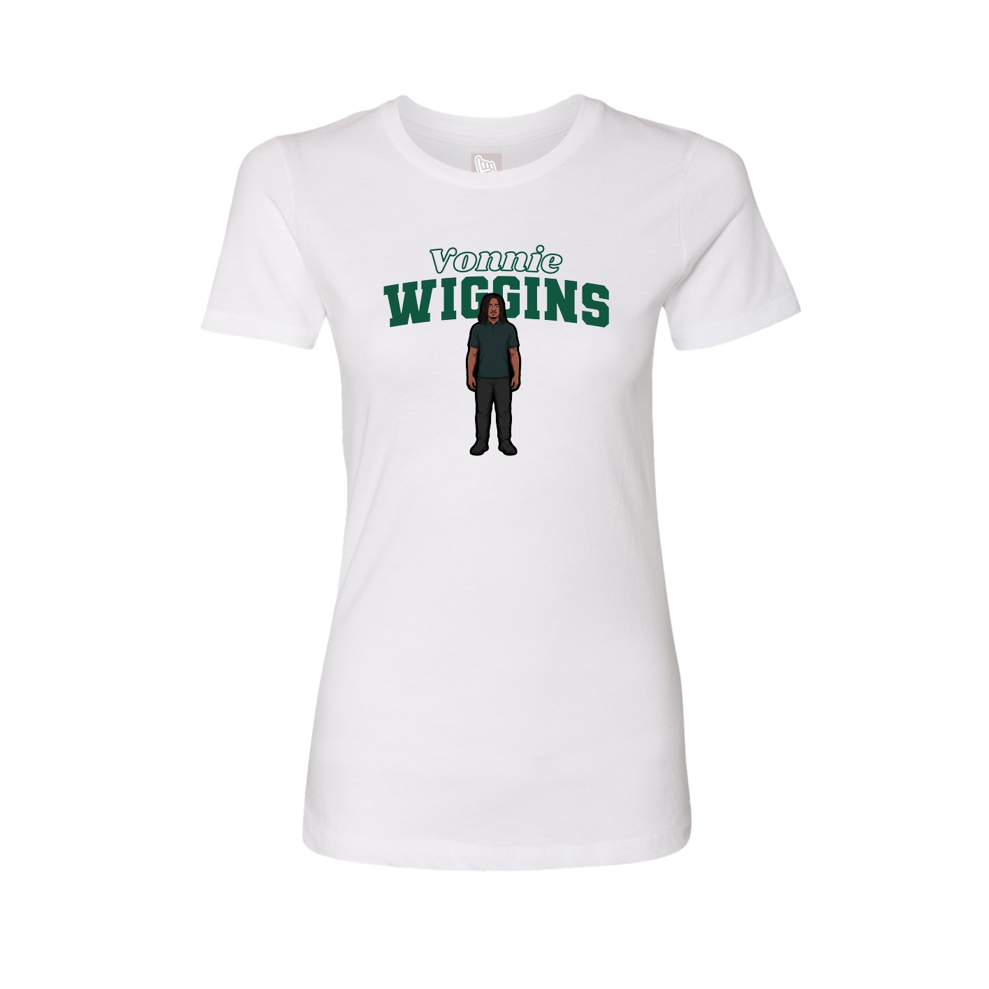 Fitted Women's Tee — Name Arch in White