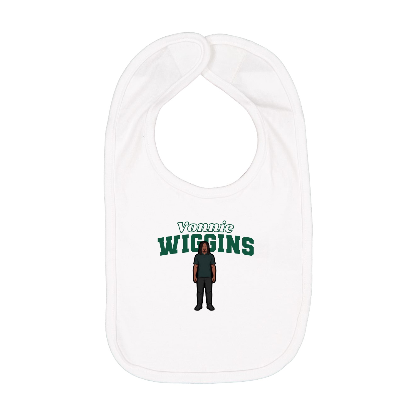 Infant Bib — Name Arch in White