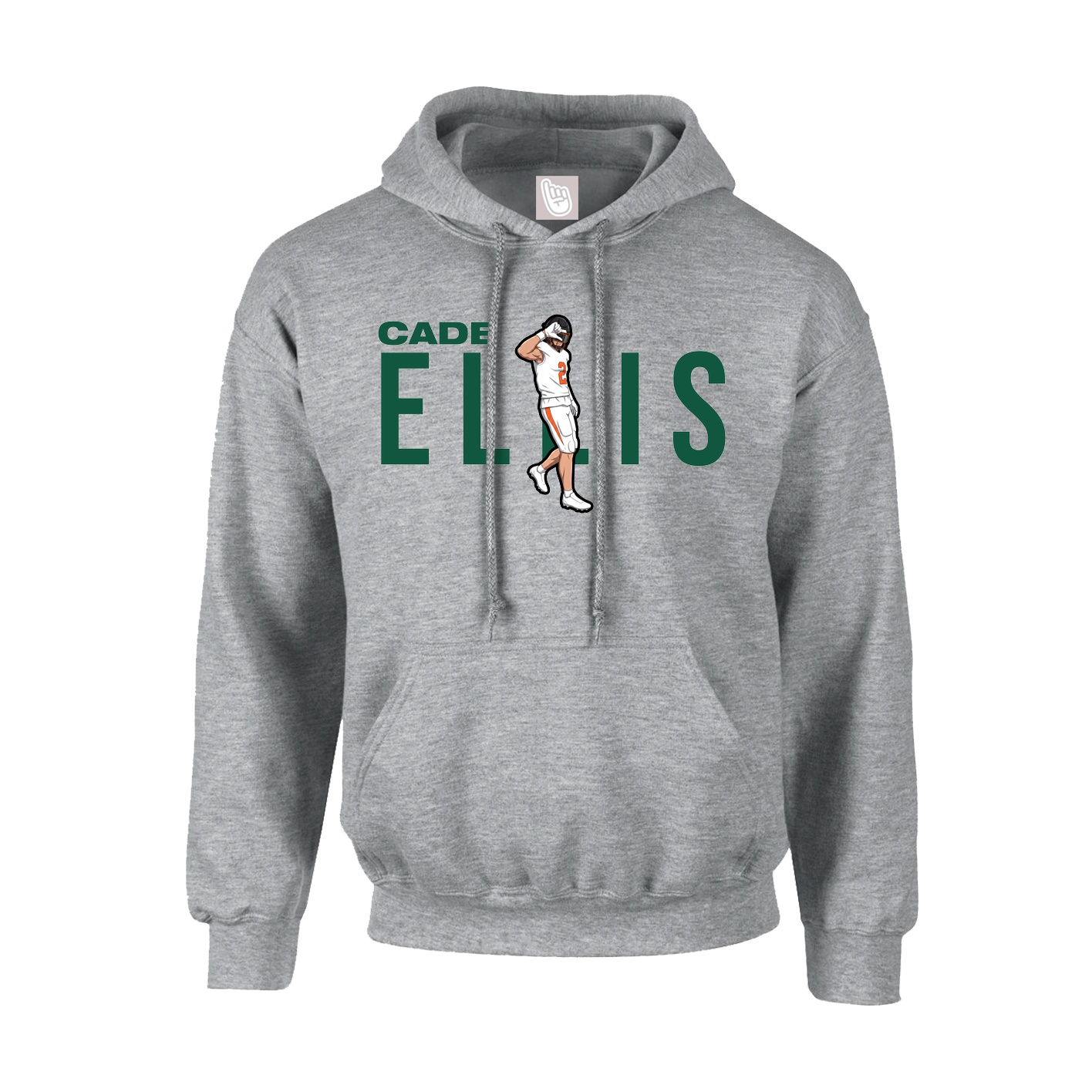 Youth Hoodie — Player Name in Grey