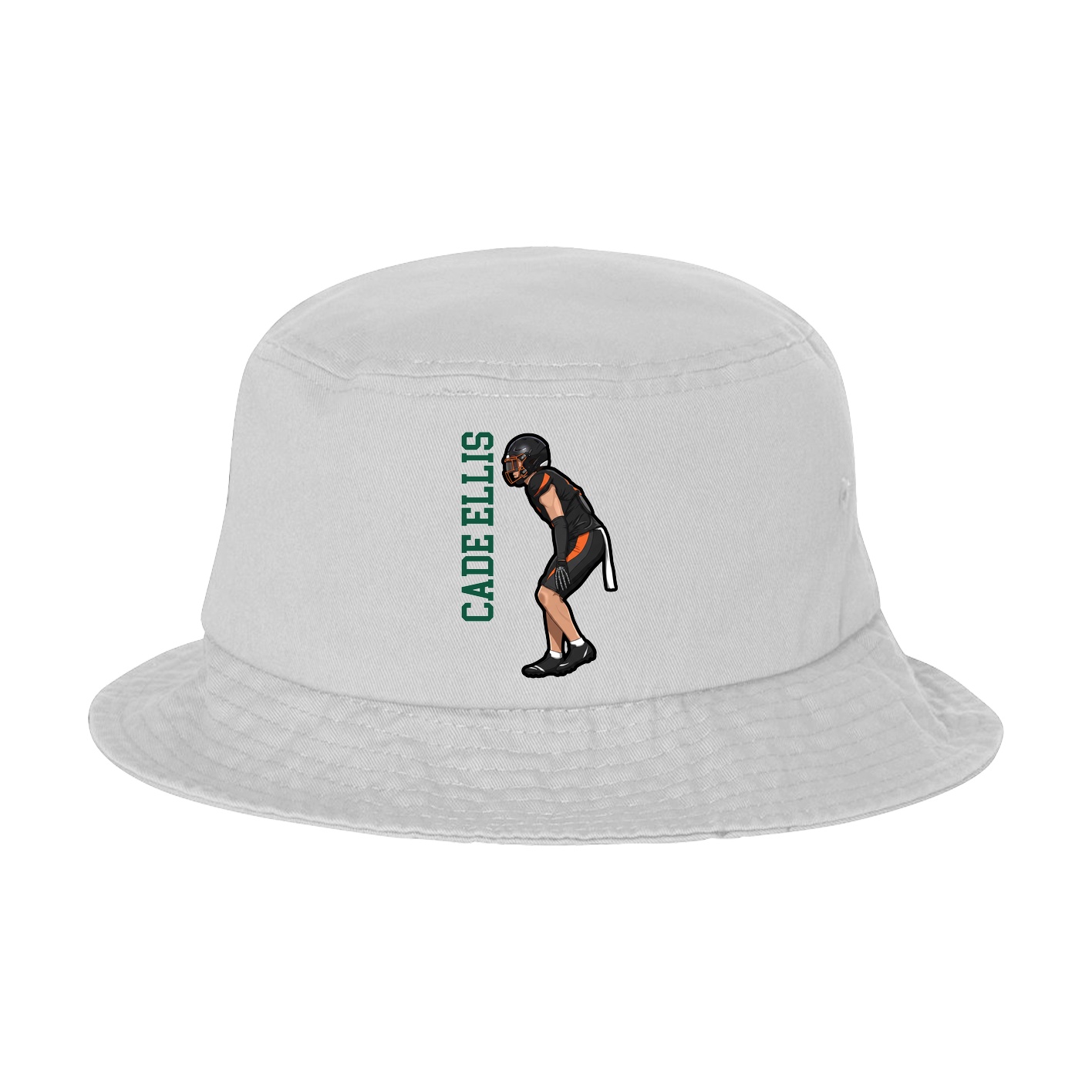 Bucket Cap — Name Vertical in White