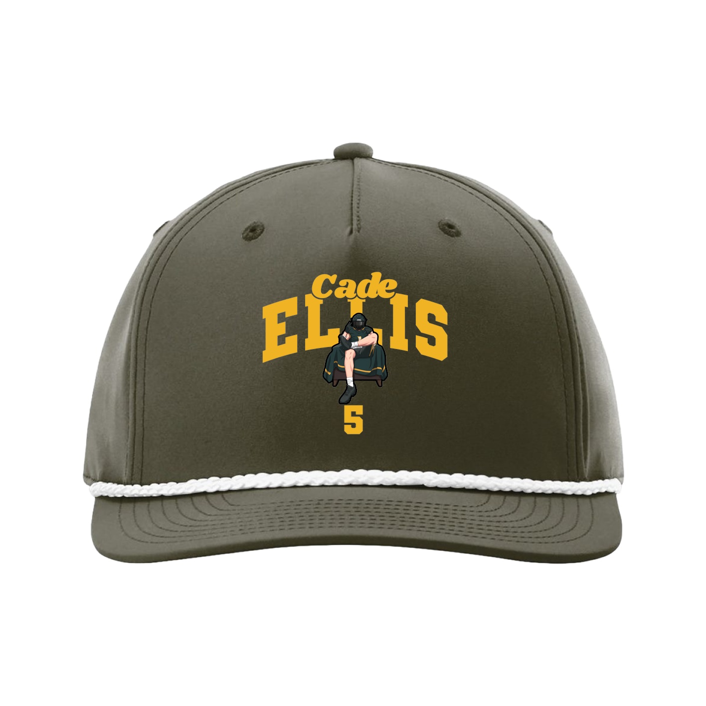 Five-Panel Classic Rope Cap — Signature Arch in Green