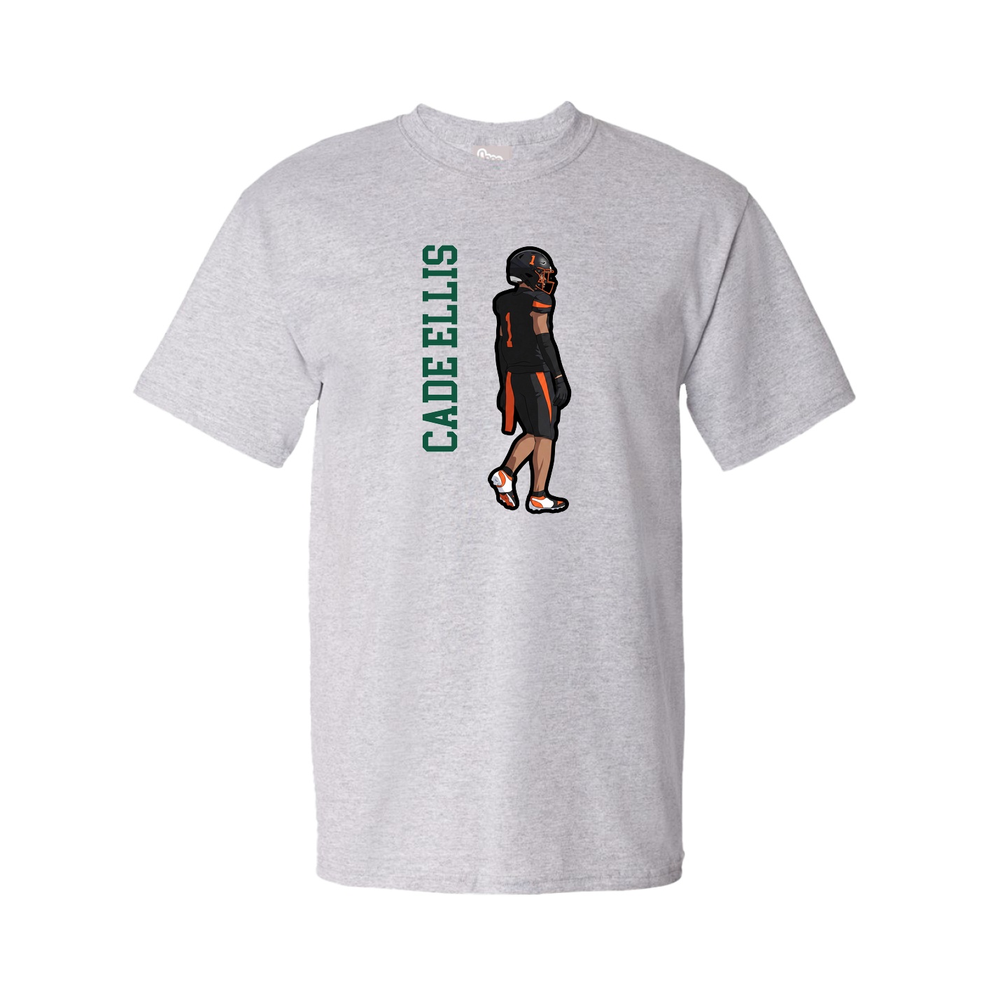 Youth Tee — Name Vertical in Grey