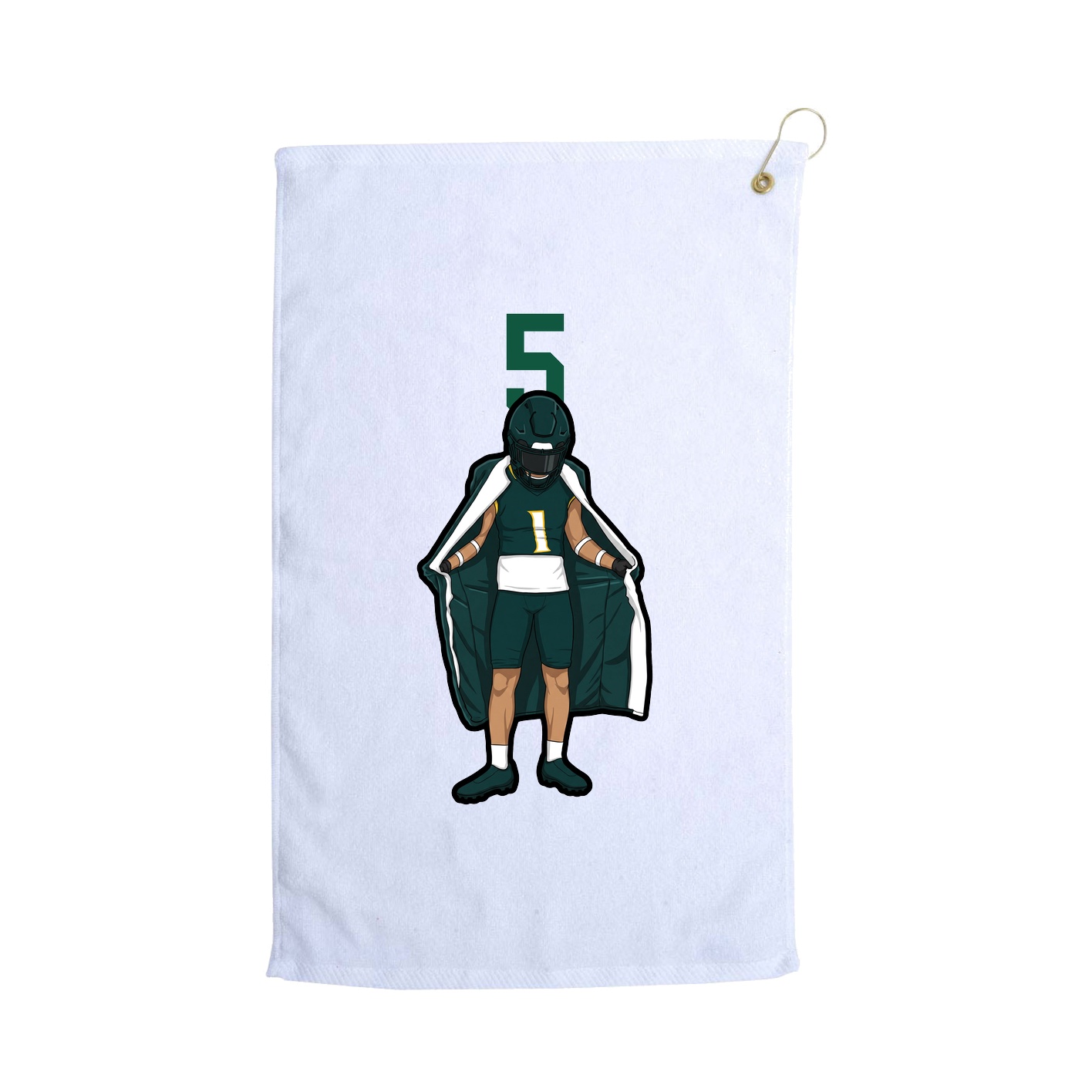 Golf Towel — Number Top in White