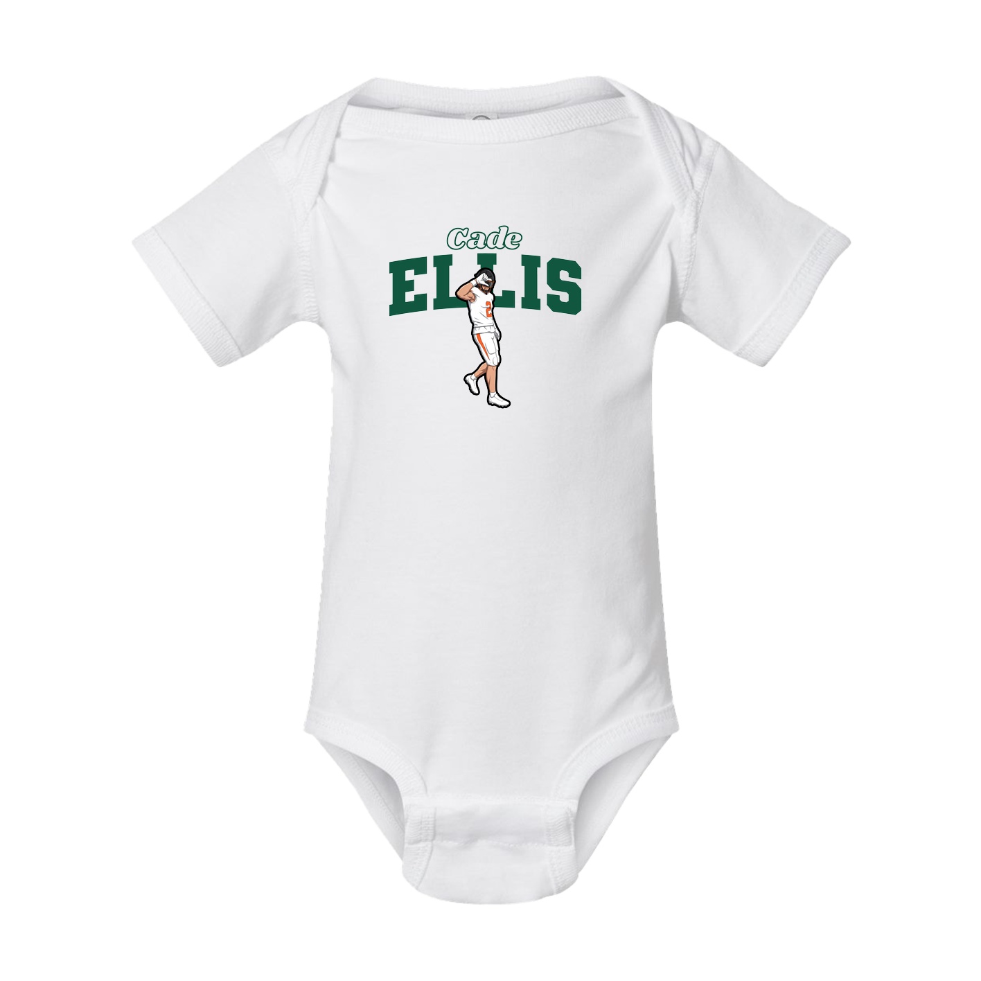 Baby Onesie — Name Arch in White