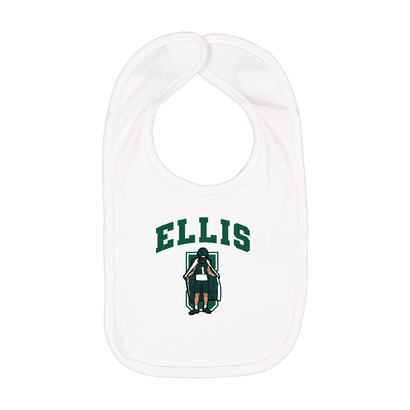 Infant Bib — Number in White
