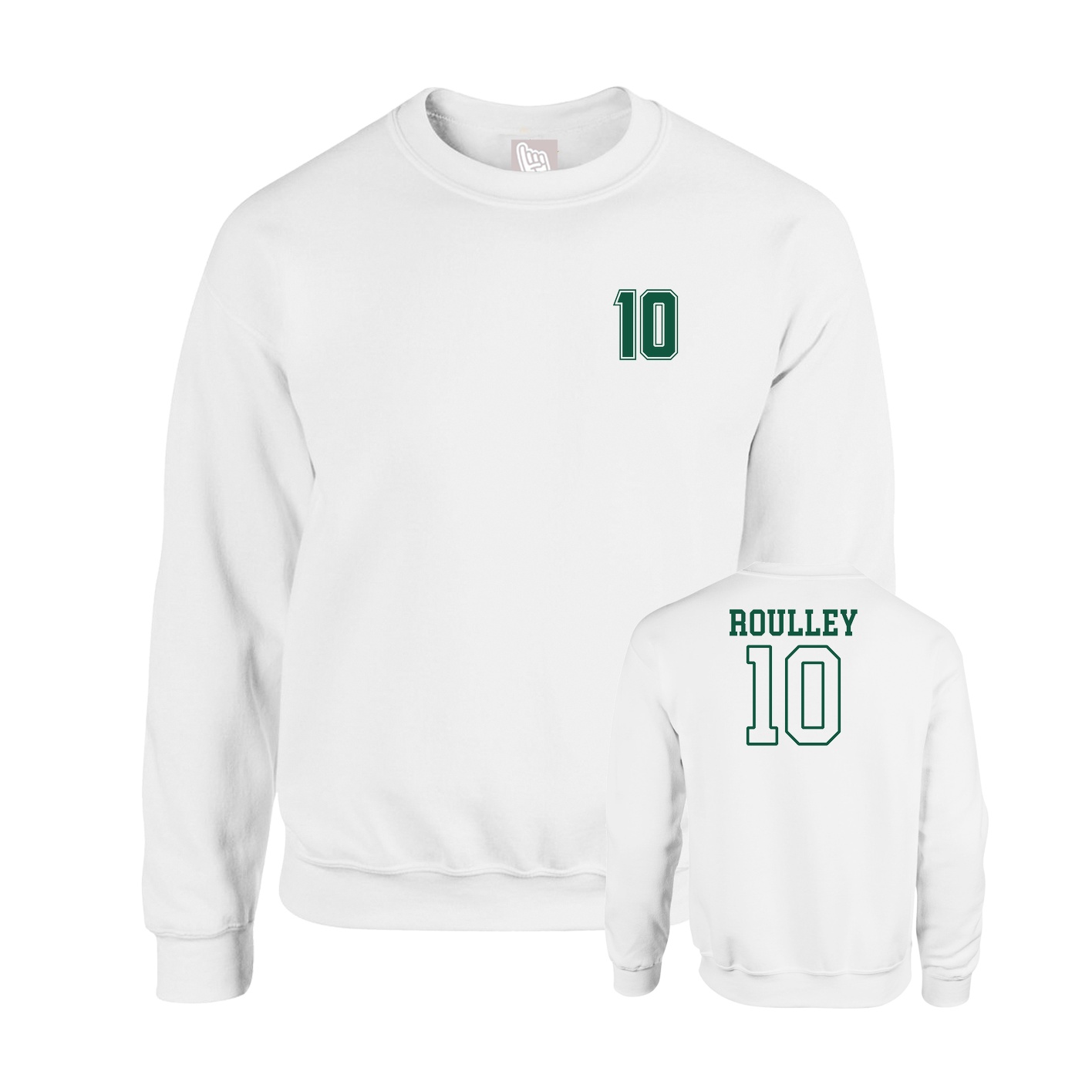 Fleece Crew — Chest Back in White
