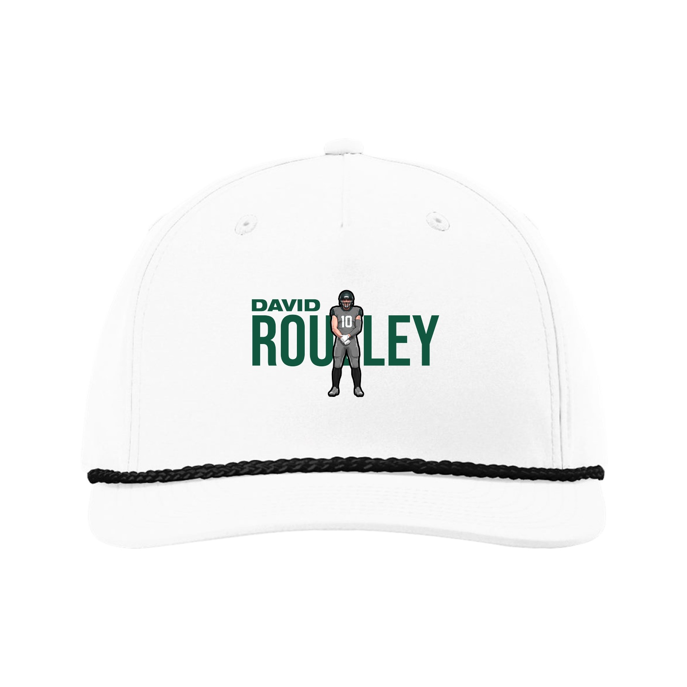 Five-Panel Classic Rope Cap — Player Name in White