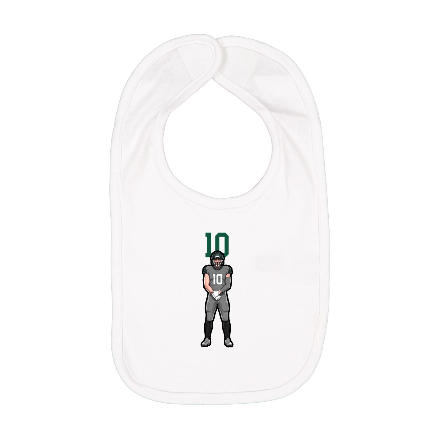 Infant Bib — Number Top in White