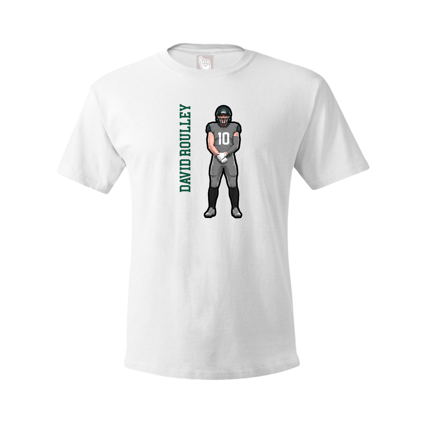 Youth Tee — Name Vertical in White