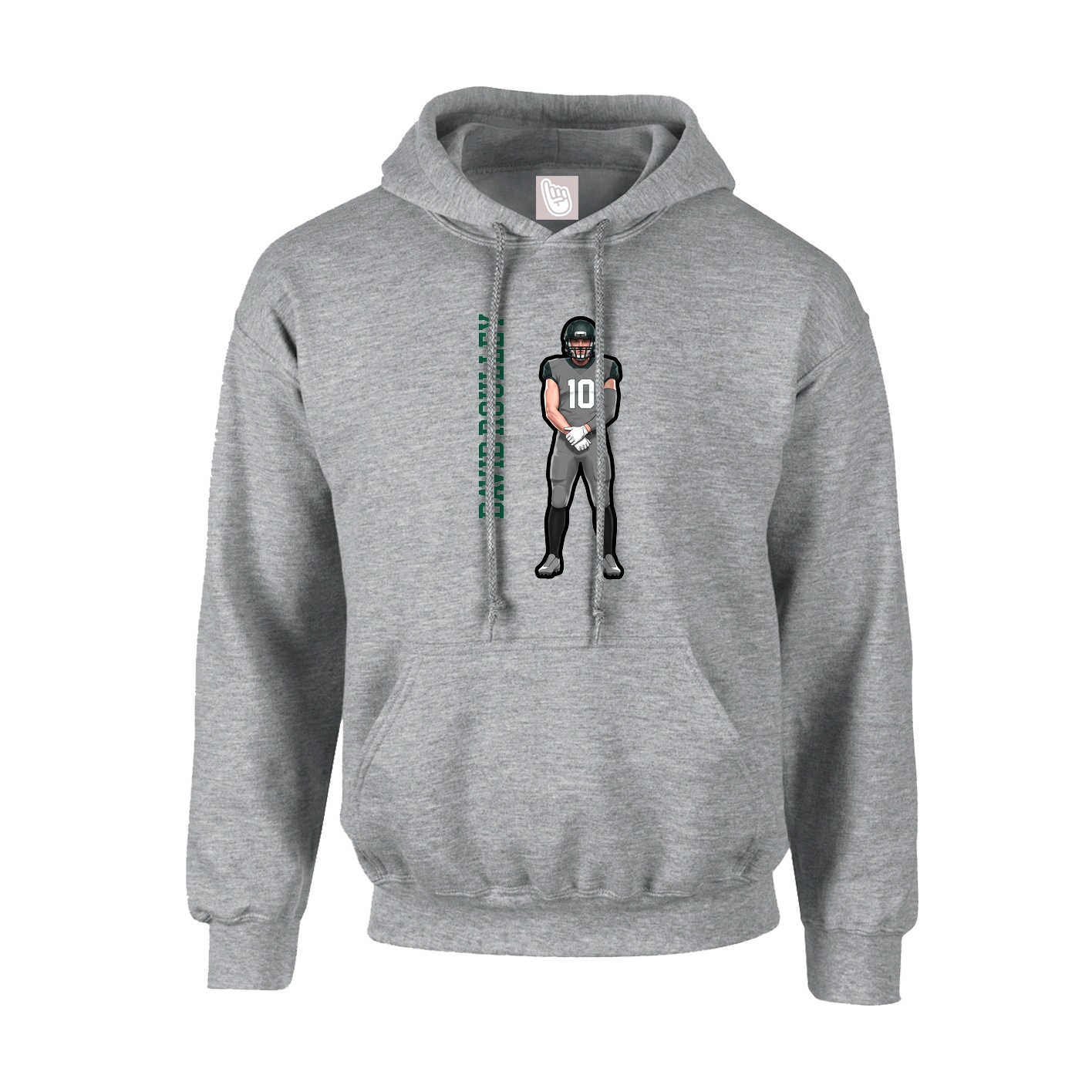 Hoodie — Name Vertical in Grey
