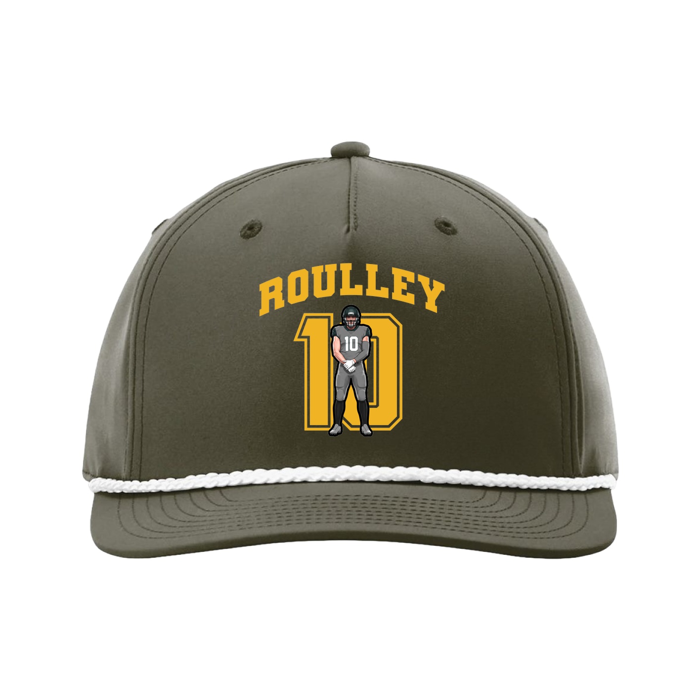 Five-Panel Classic Rope Cap — Number in Green