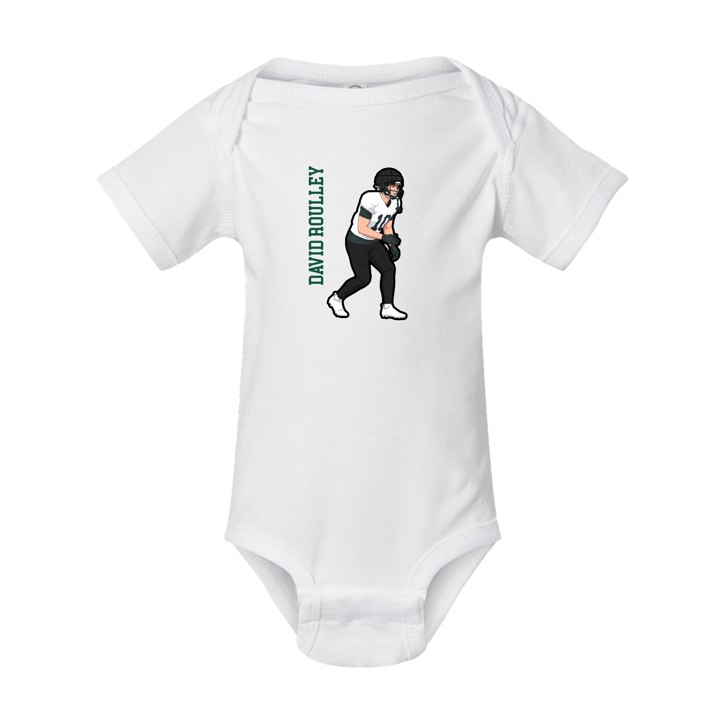 Baby Onesie — Name Vertical in White