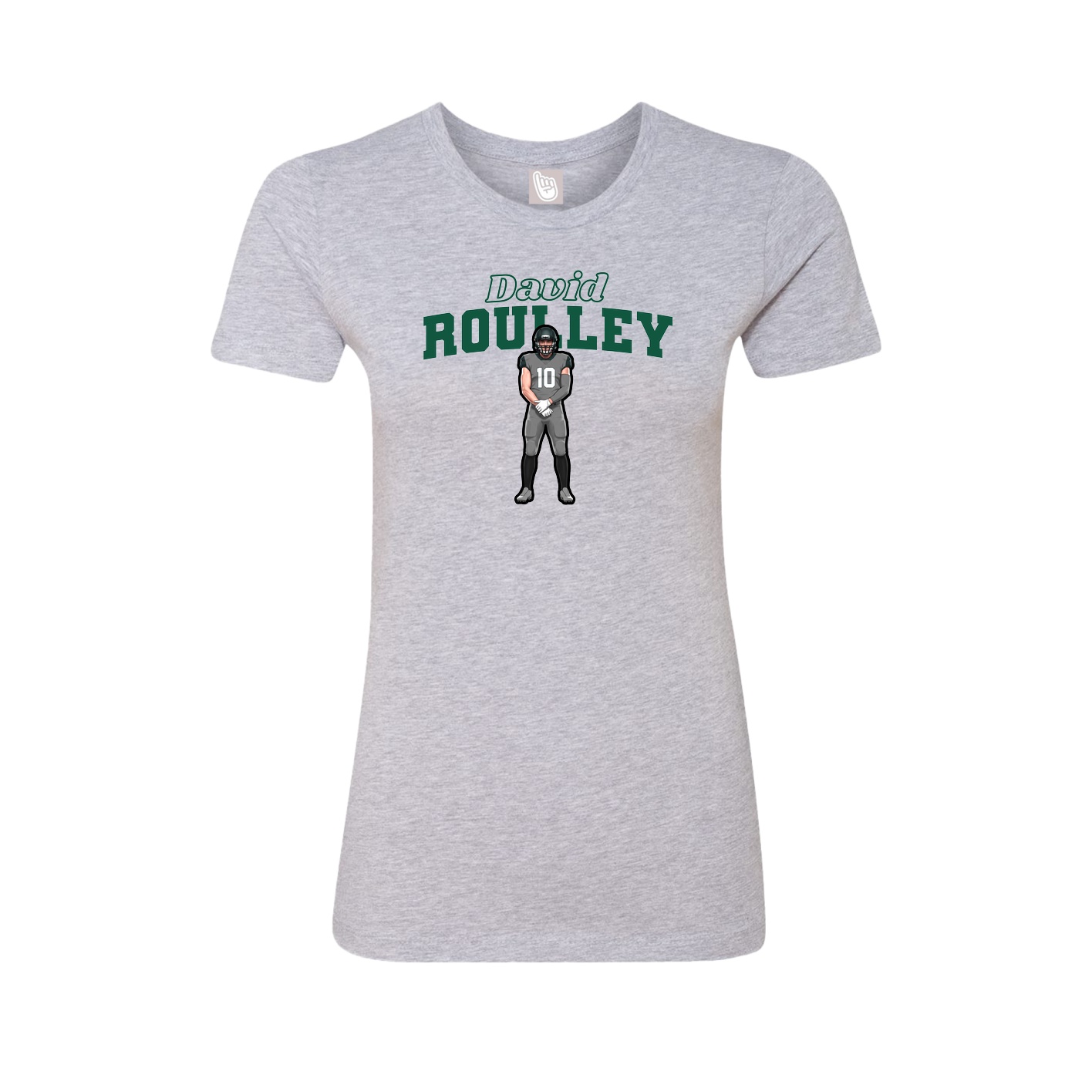 Fitted Women's Tee — Name Arch in Grey