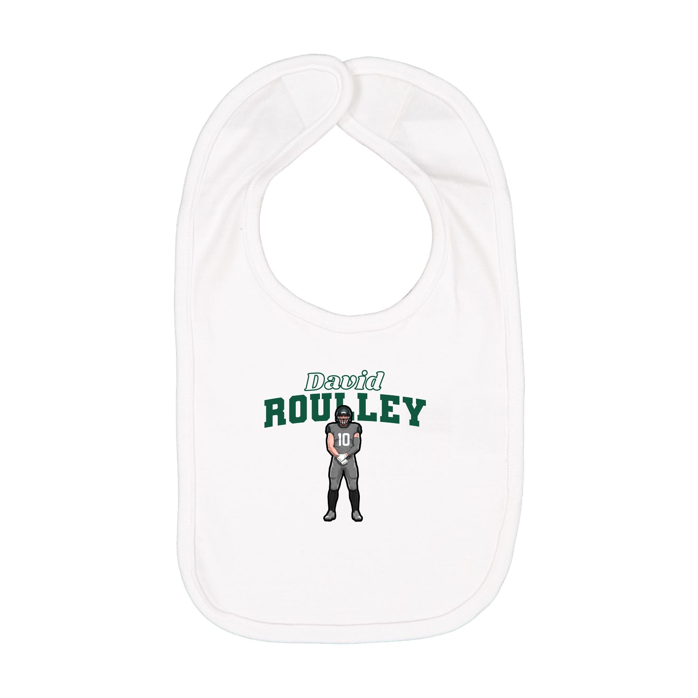 Infant Bib — Name Arch in White