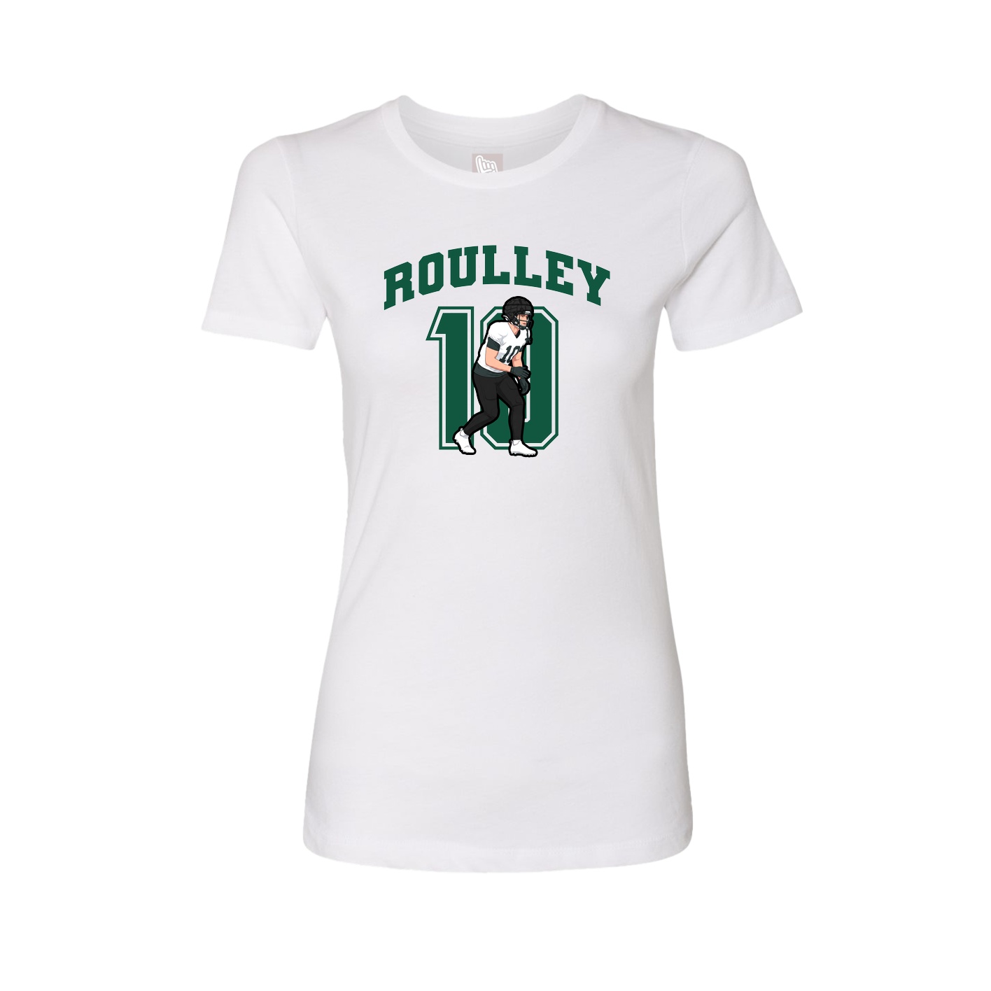 Fitted Women's Tee — Number in White