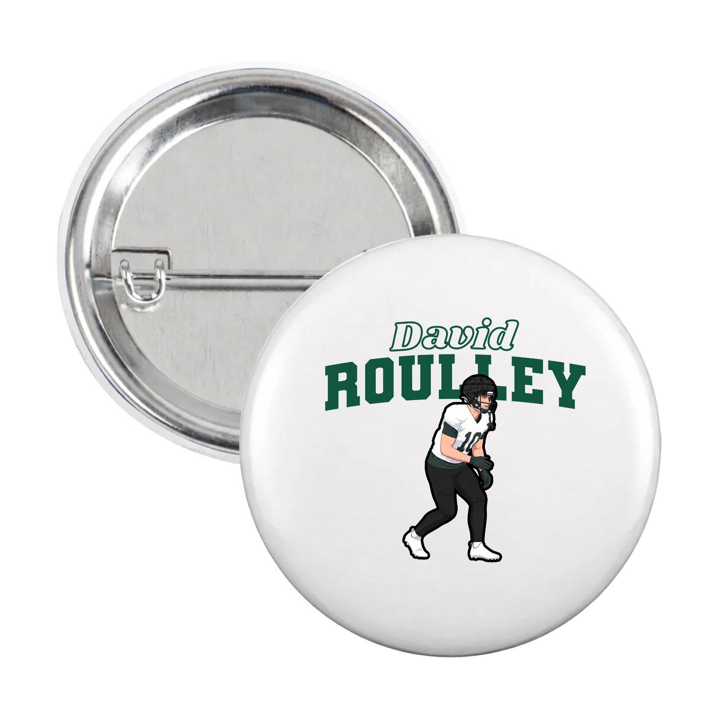 Game Day Button — Name Arch in White