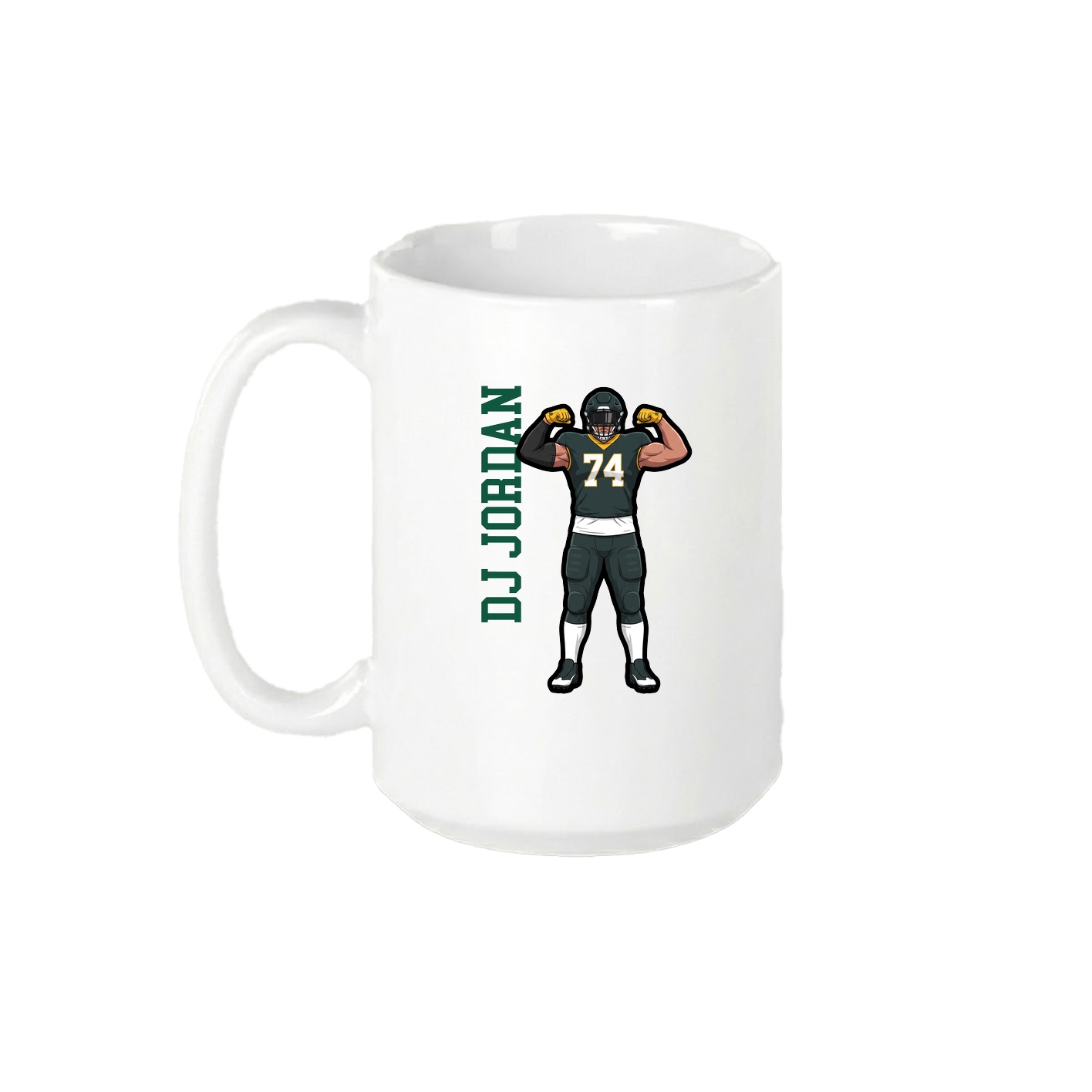 15oz Coffee Mug — Name Vertical in White