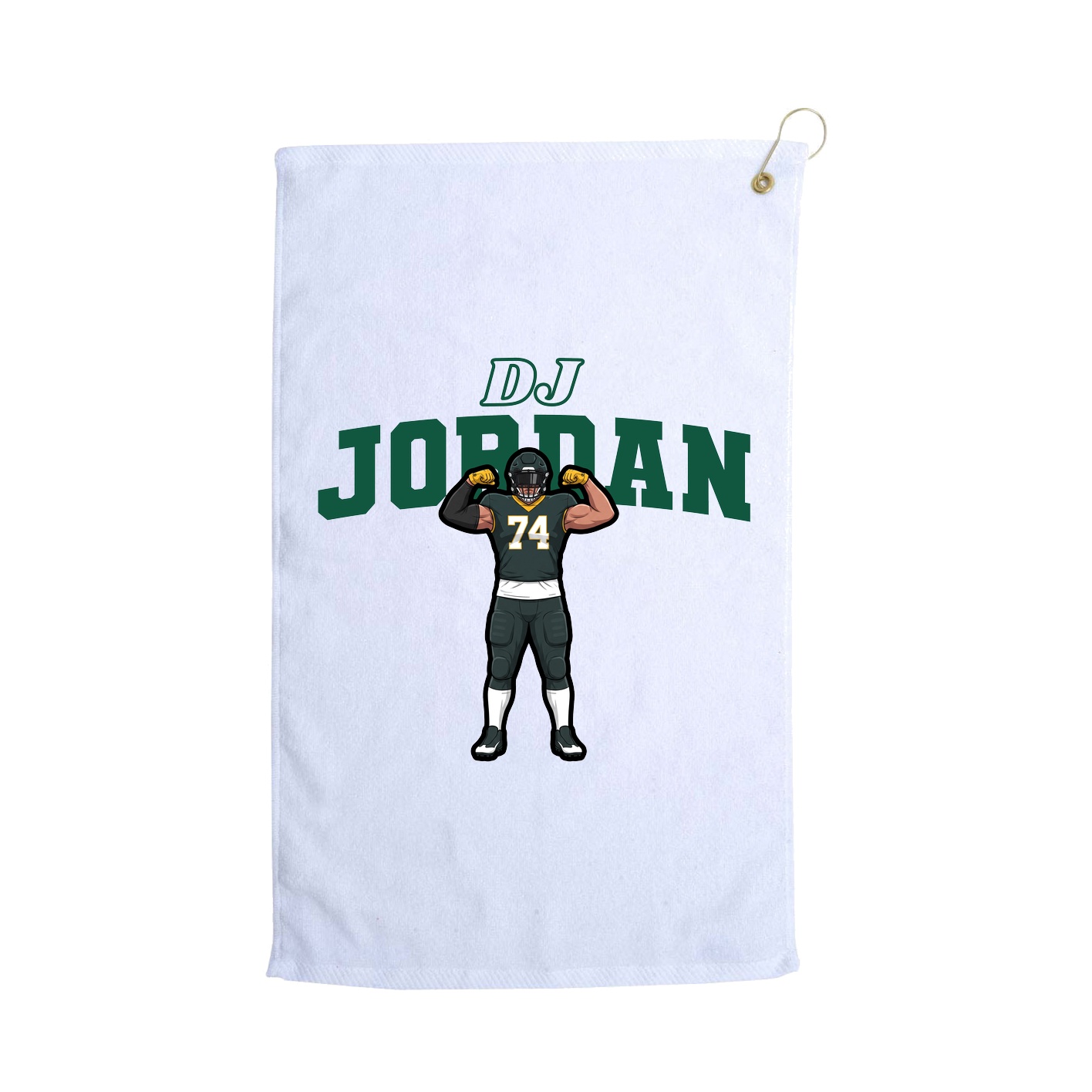 Golf Towel — Name Arch in White