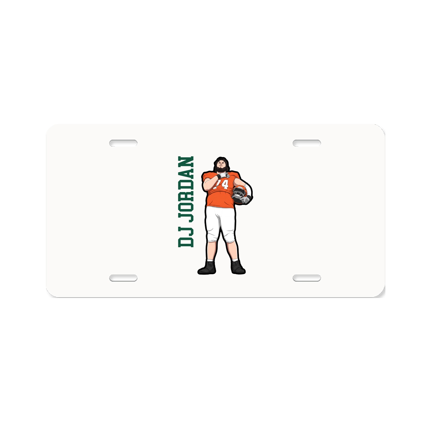 License Plate — Name Vertical in Classic