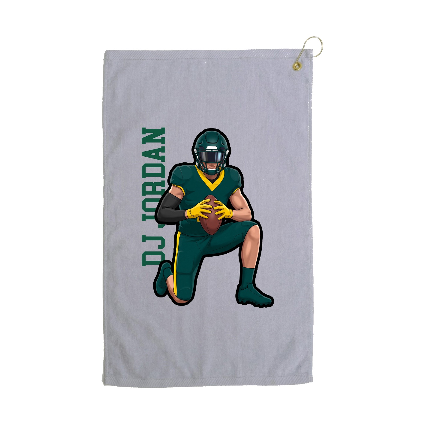 Golf Towel — Name Vertical in Grey